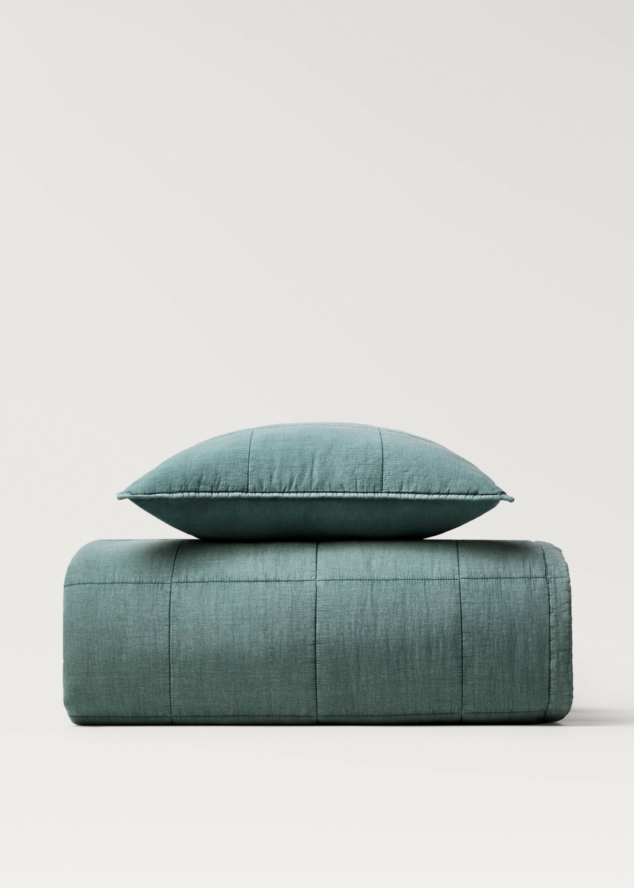 Cotton check garment-dyed quilt for 90/105 cm bed - Details of the article 3