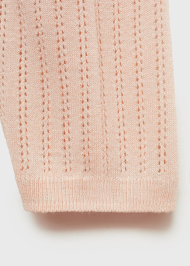 Pyjama cardigan with openwork detail — Salmon