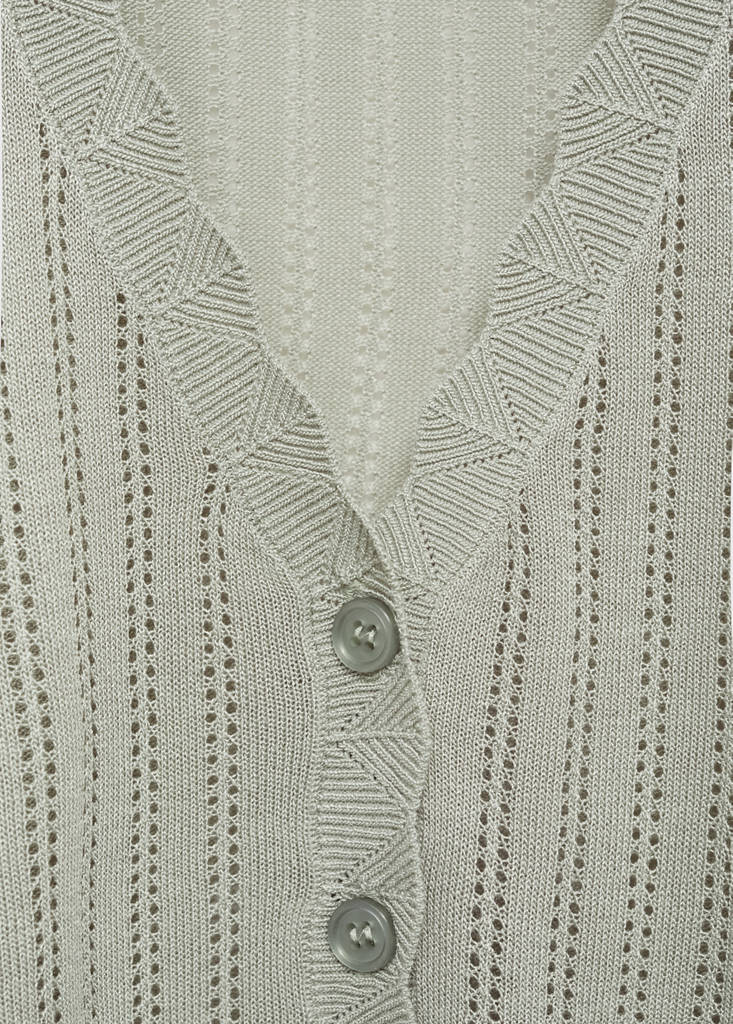 Pyjama cardigan with openwork detail — Aqua Green