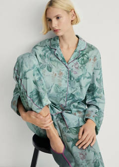 Tropical-print pyjama shirt — Green 5