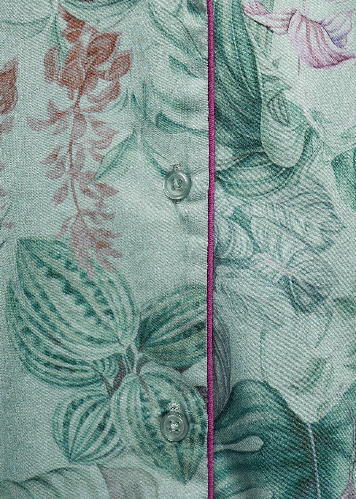 Tropical-print pyjama shirt — Green
