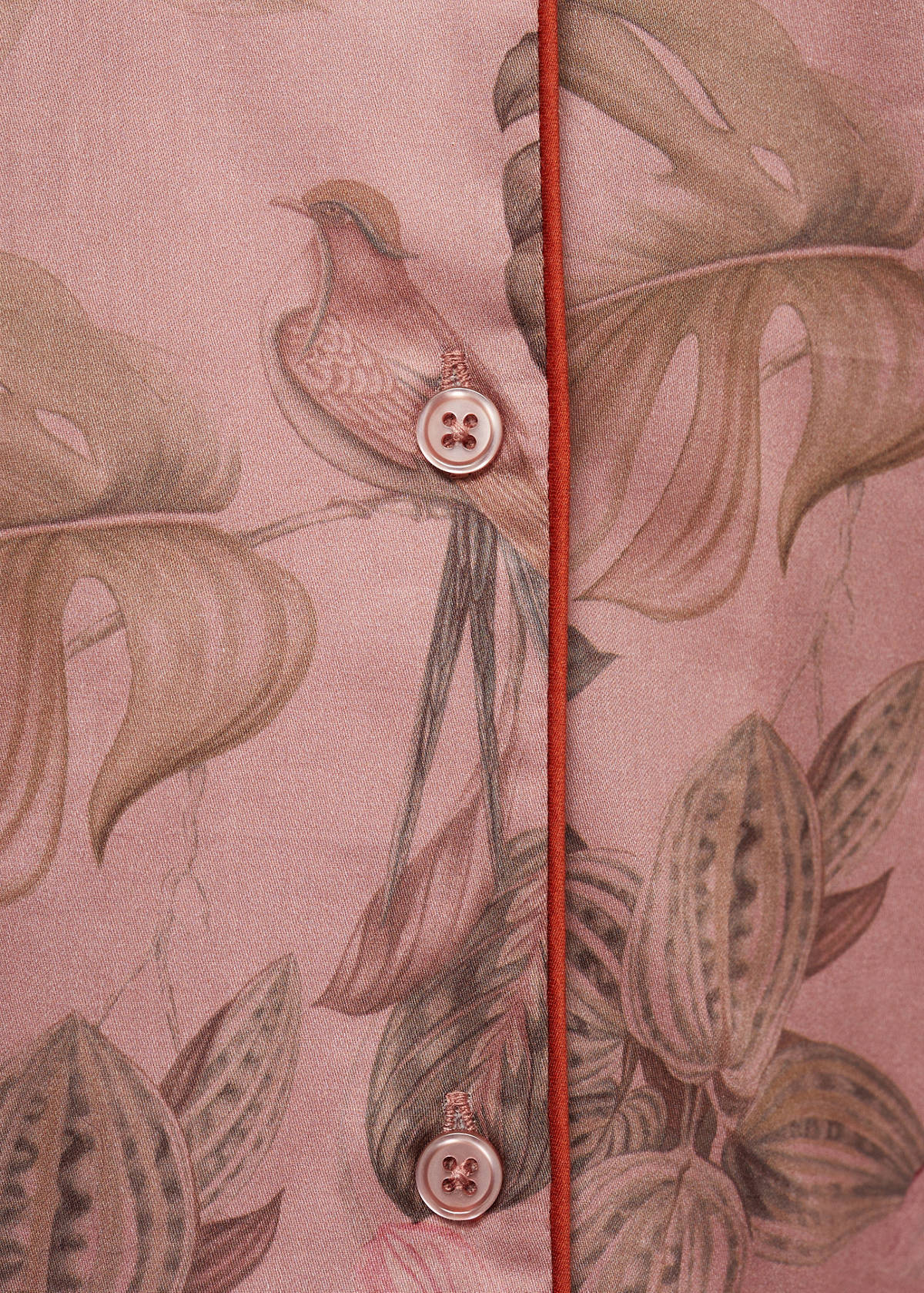 Tropical-print pyjama shirt — Medium Pink