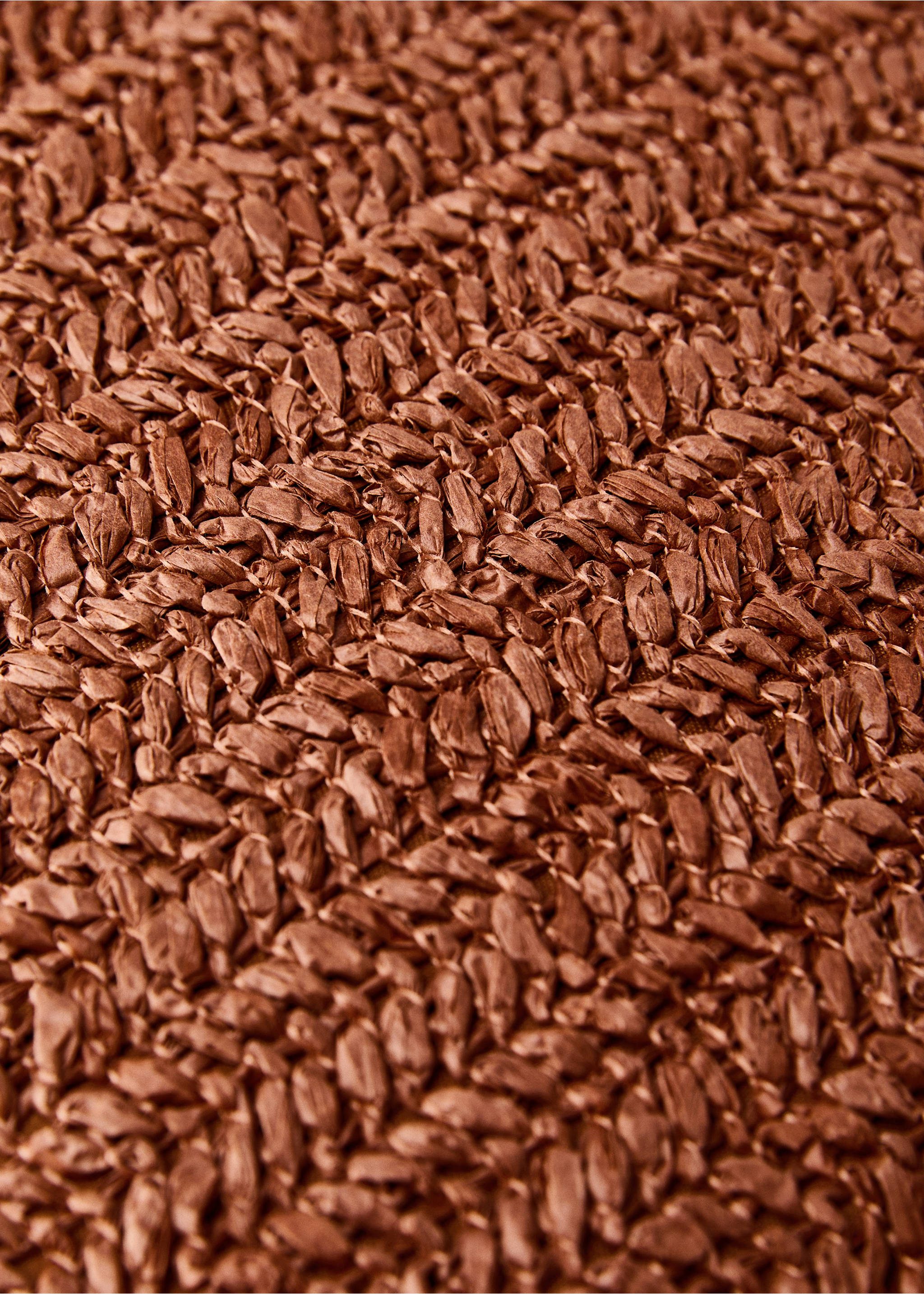 Braided-design cushion cover 45x45 cm - Details of the article 3, Russet. Ref: 87082926-00.