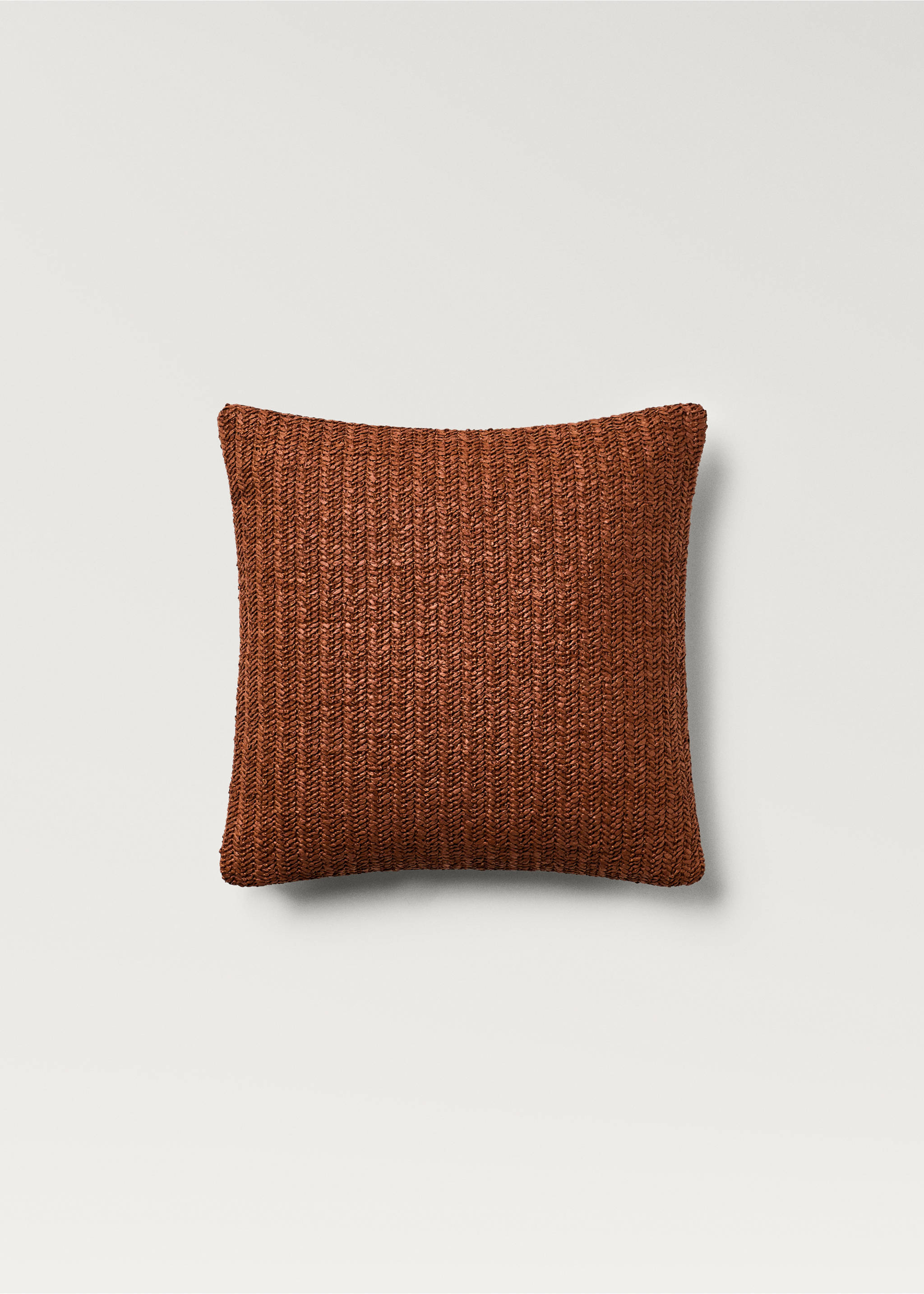 Braided-design cushion cover 45x45 cm - Article without model, Russet. Ref: 87082926-00.