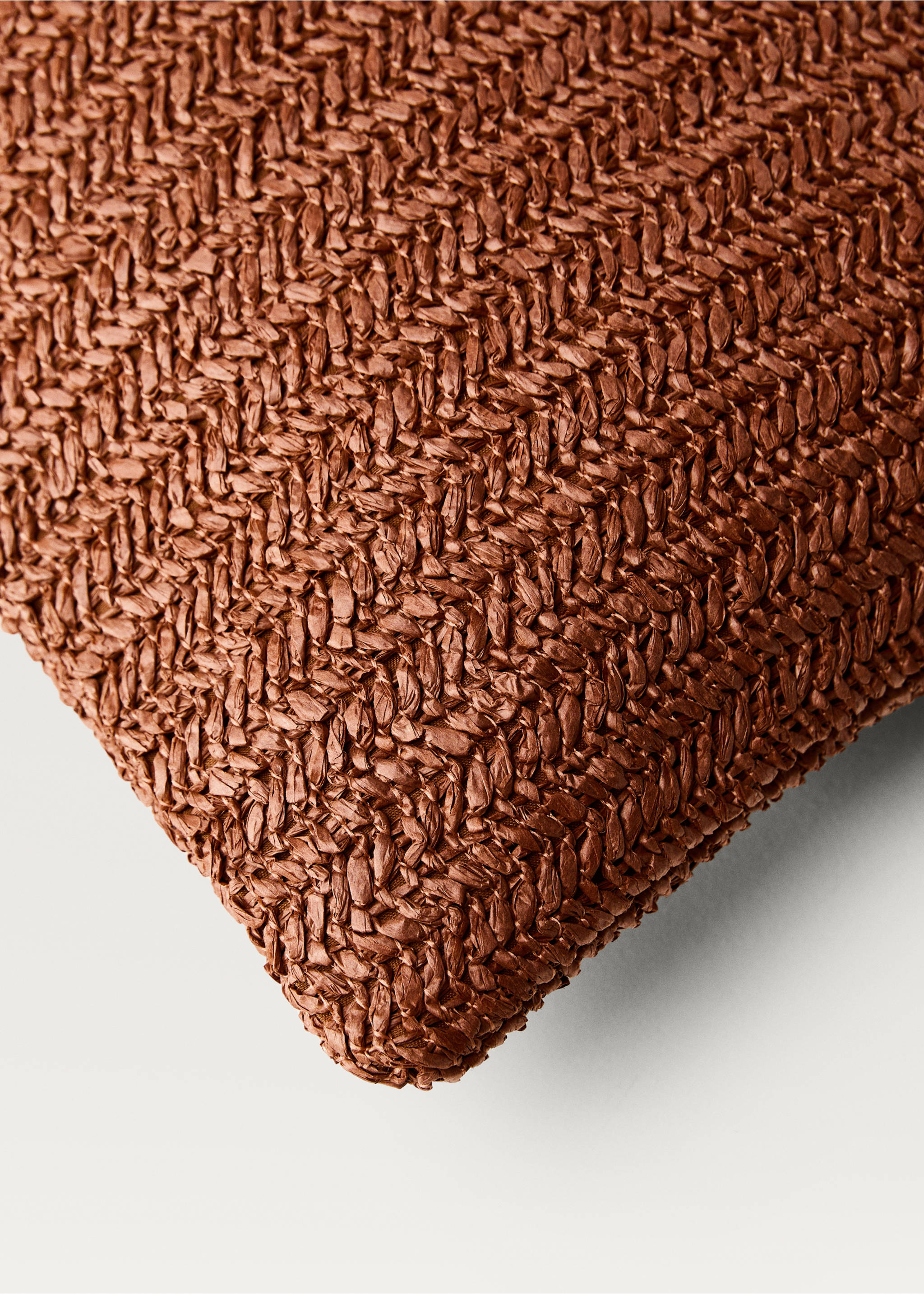 Funda coixí disseny trenat 30x50 cm - Detall de l'article 2, Vermell ataronjat. Ref: 87082927-00.