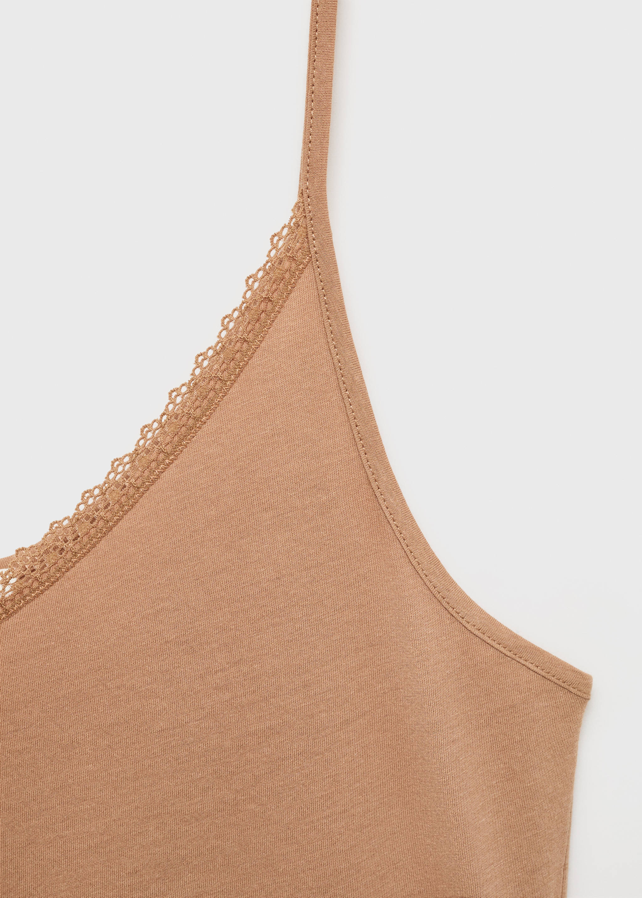 Хлопковый пижамный топ с кружевом контрастного тона - Деталь изделия 8