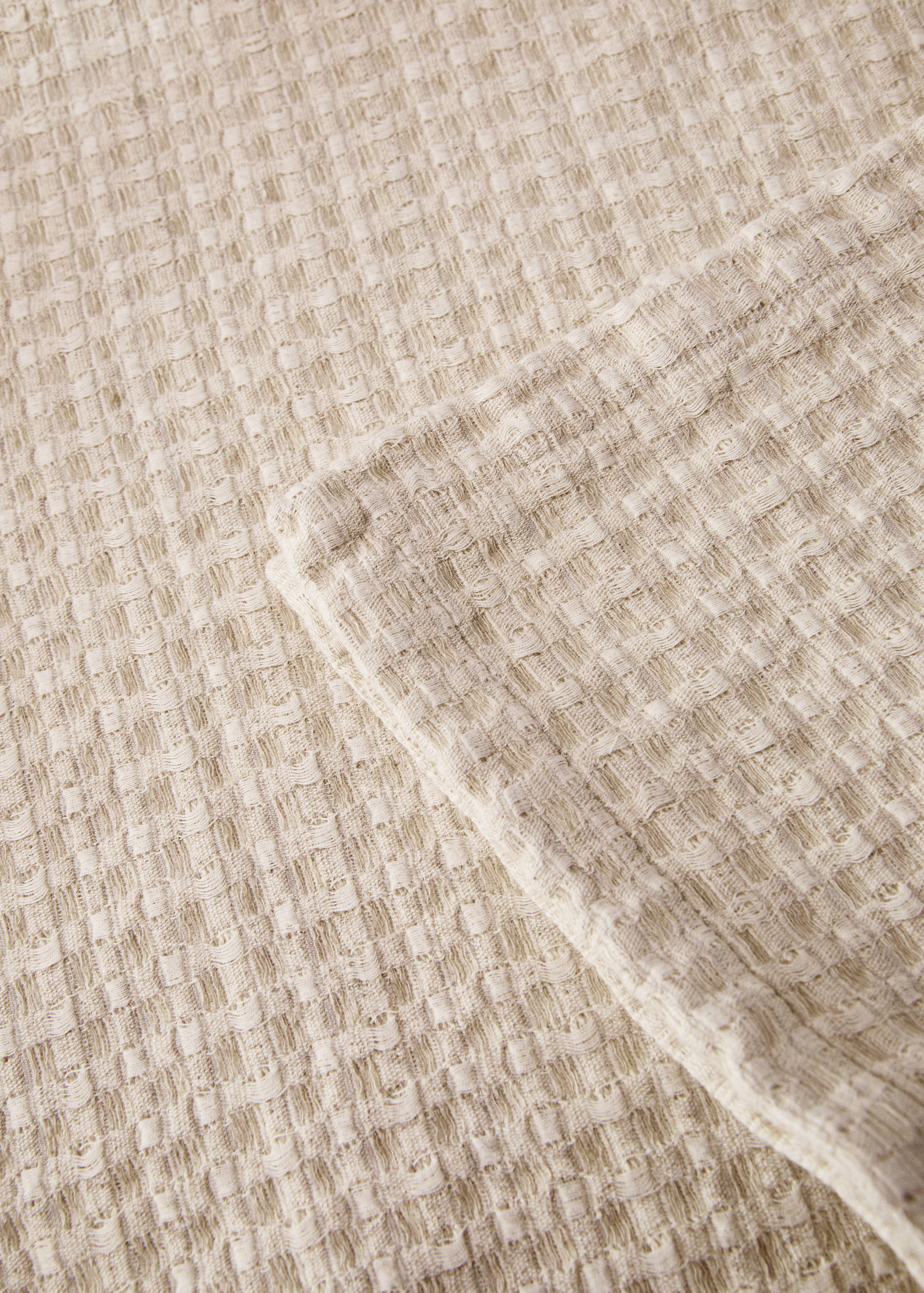 Cuvertură din in și bumbac texturată pentru pat de 130/150 cm - Detaliu al articolului 2