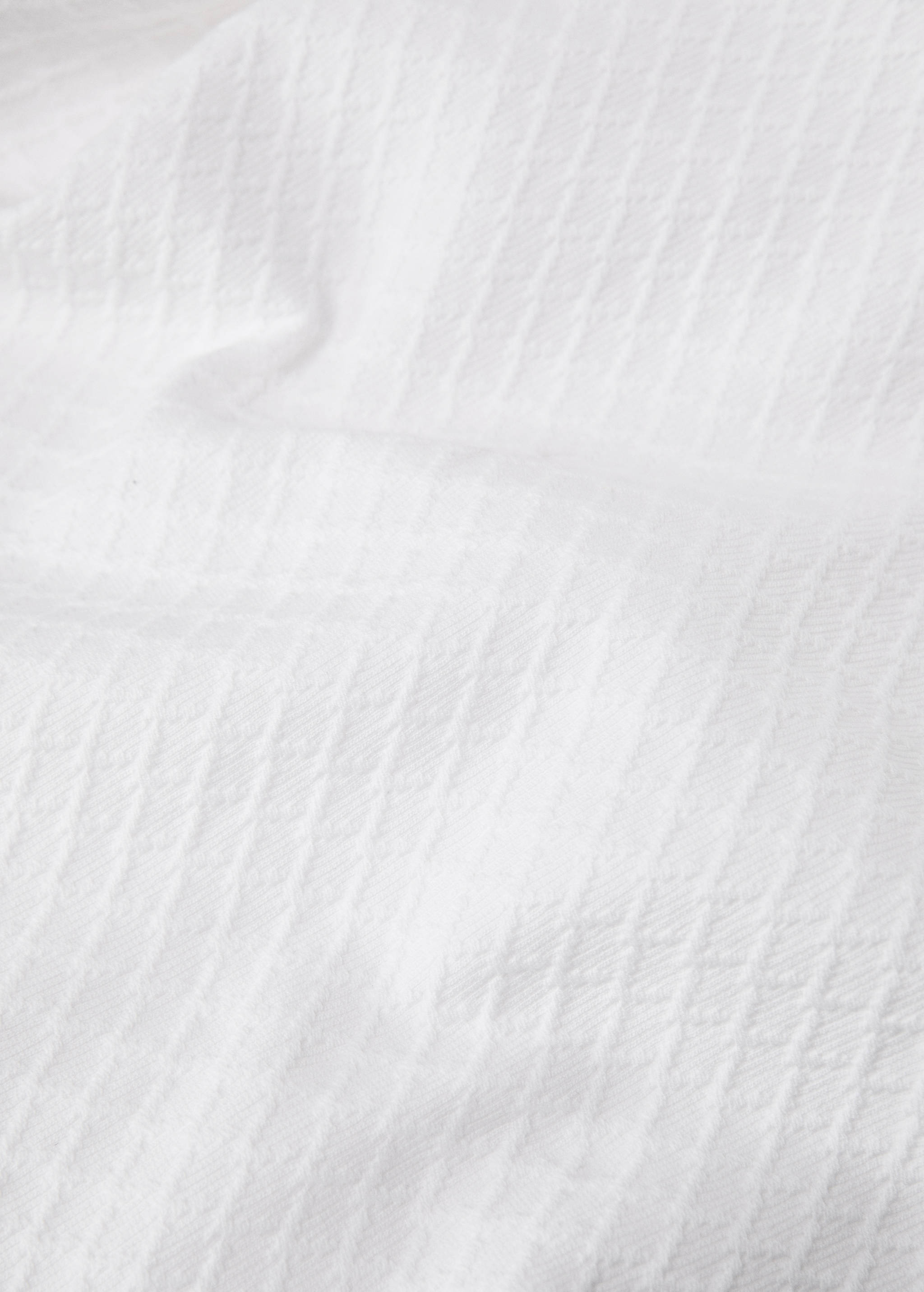 Sängöverkast i jacquardbomull med diamantmönster och spets för 130/150 cm säng - Detaljer om artikeln 2