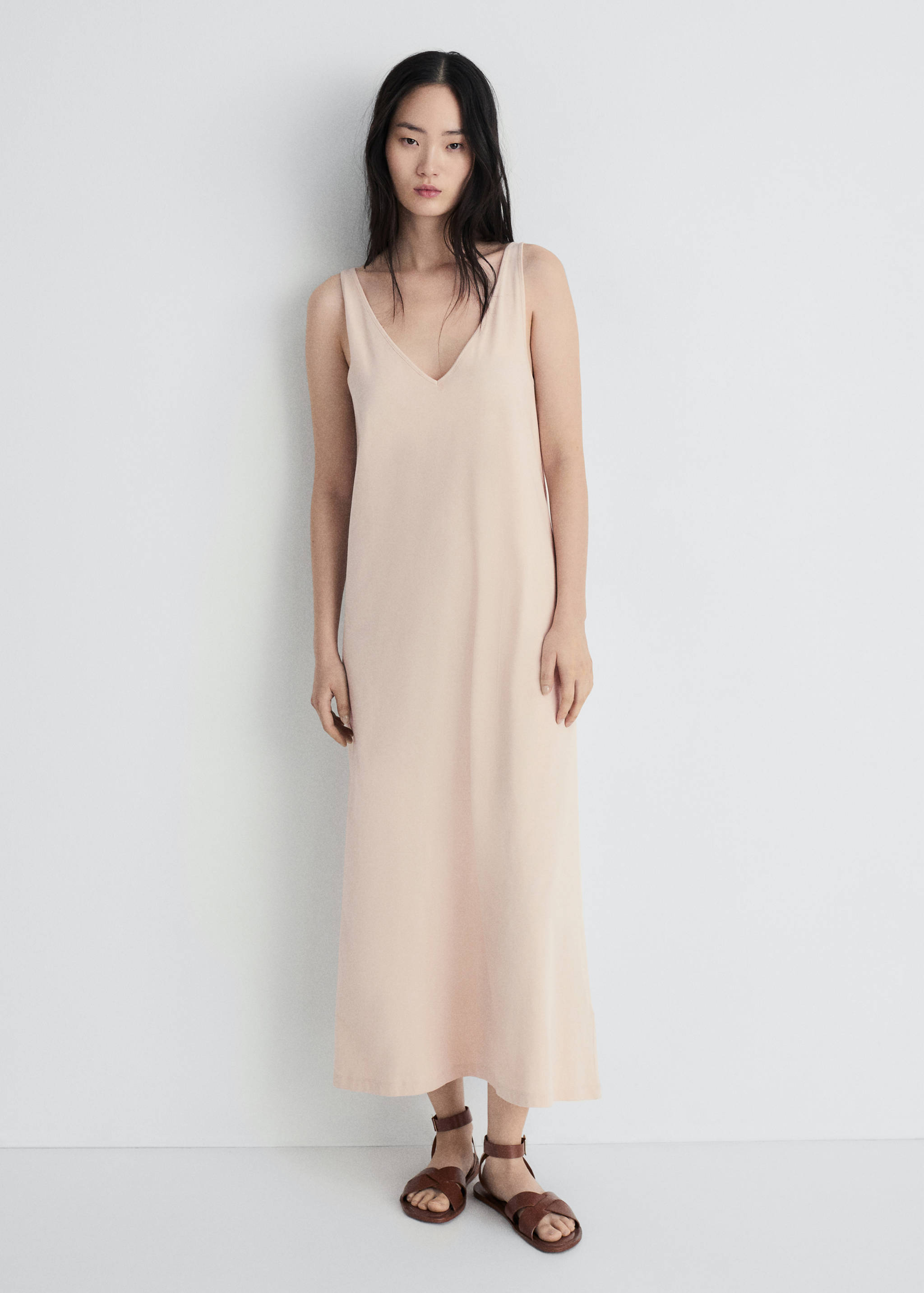 Cotton dress with soft finish - General plane