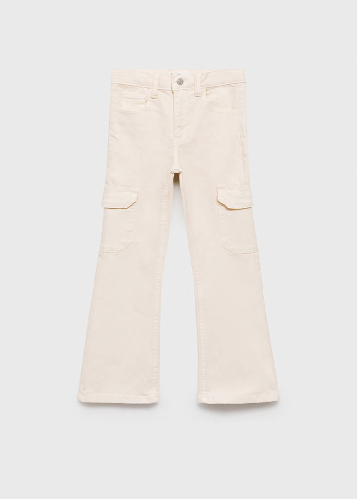 Flared cargo jeans — Sand