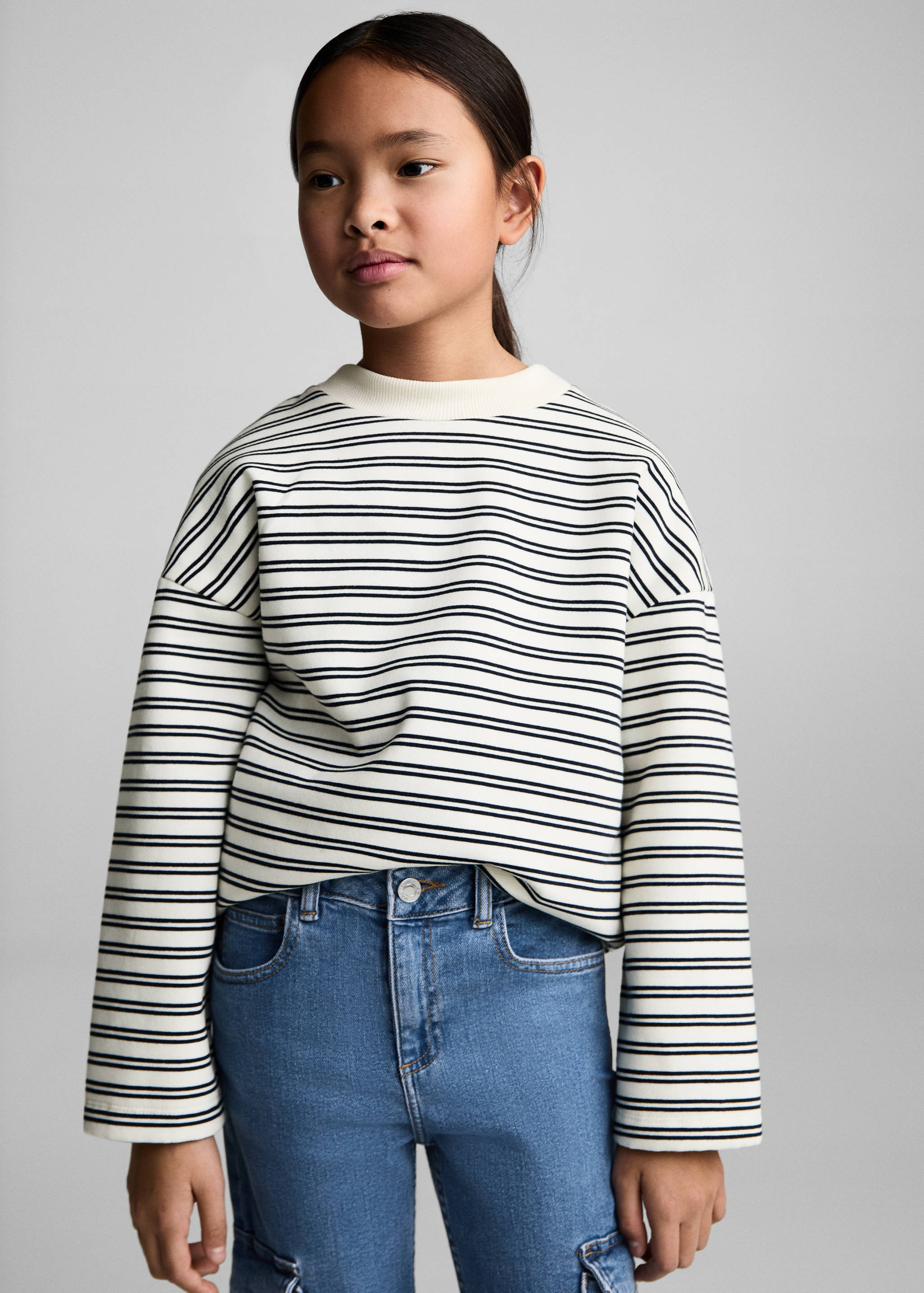 Flared cargo jeans - Medium plane