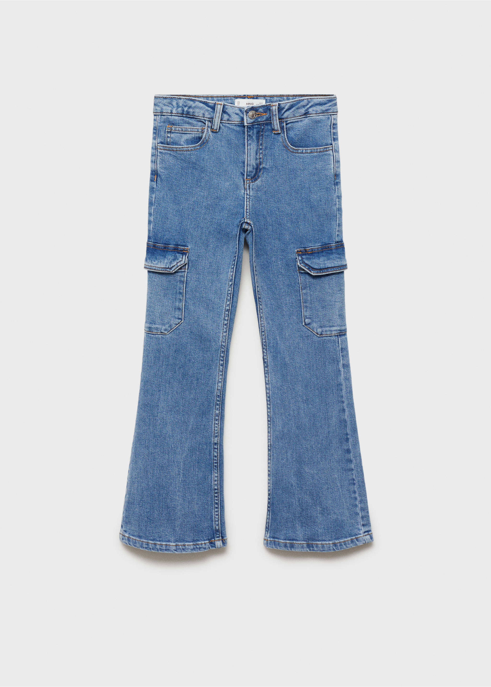 Jean cargo flare - Article sans modèle, Bleu moyen. Ref: 87083269-00.