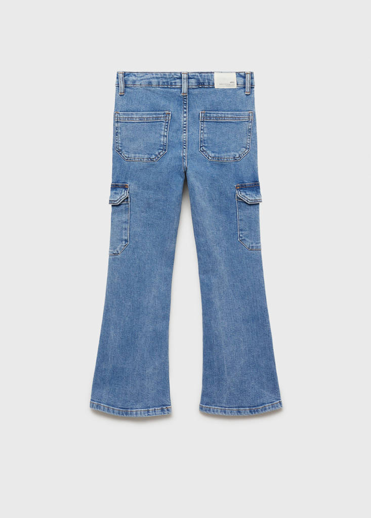 Flared cargo jeans — Medium Blue