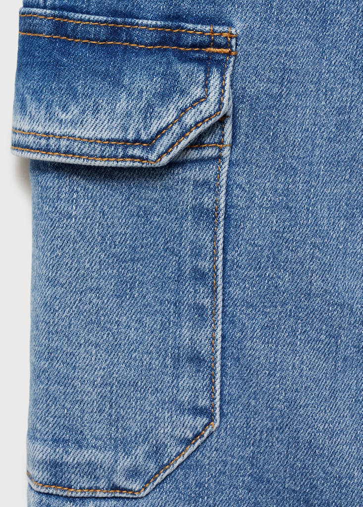 Flared cargo jeans — Medium Blue