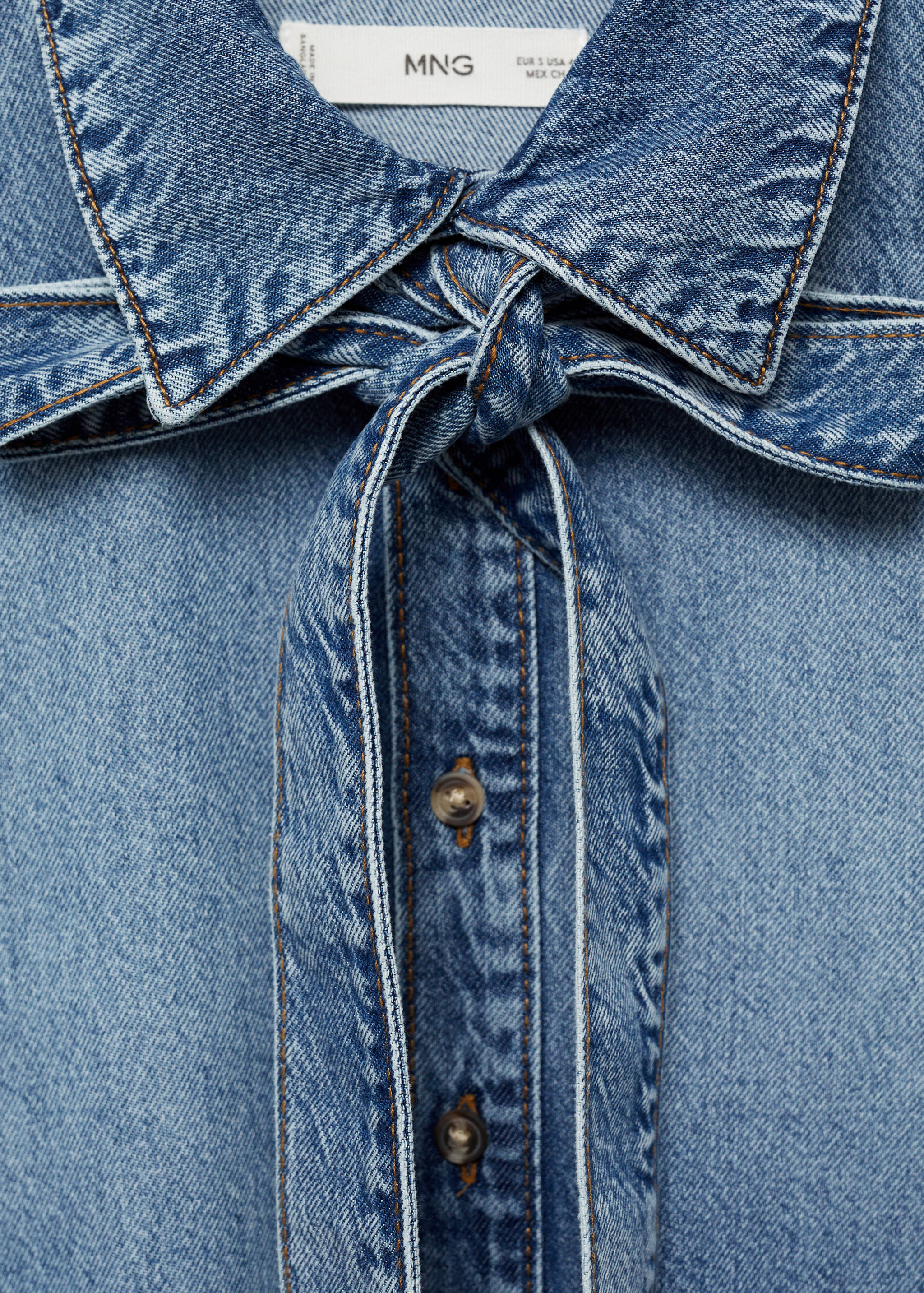 Denim shirt with bow - Details of the article 8