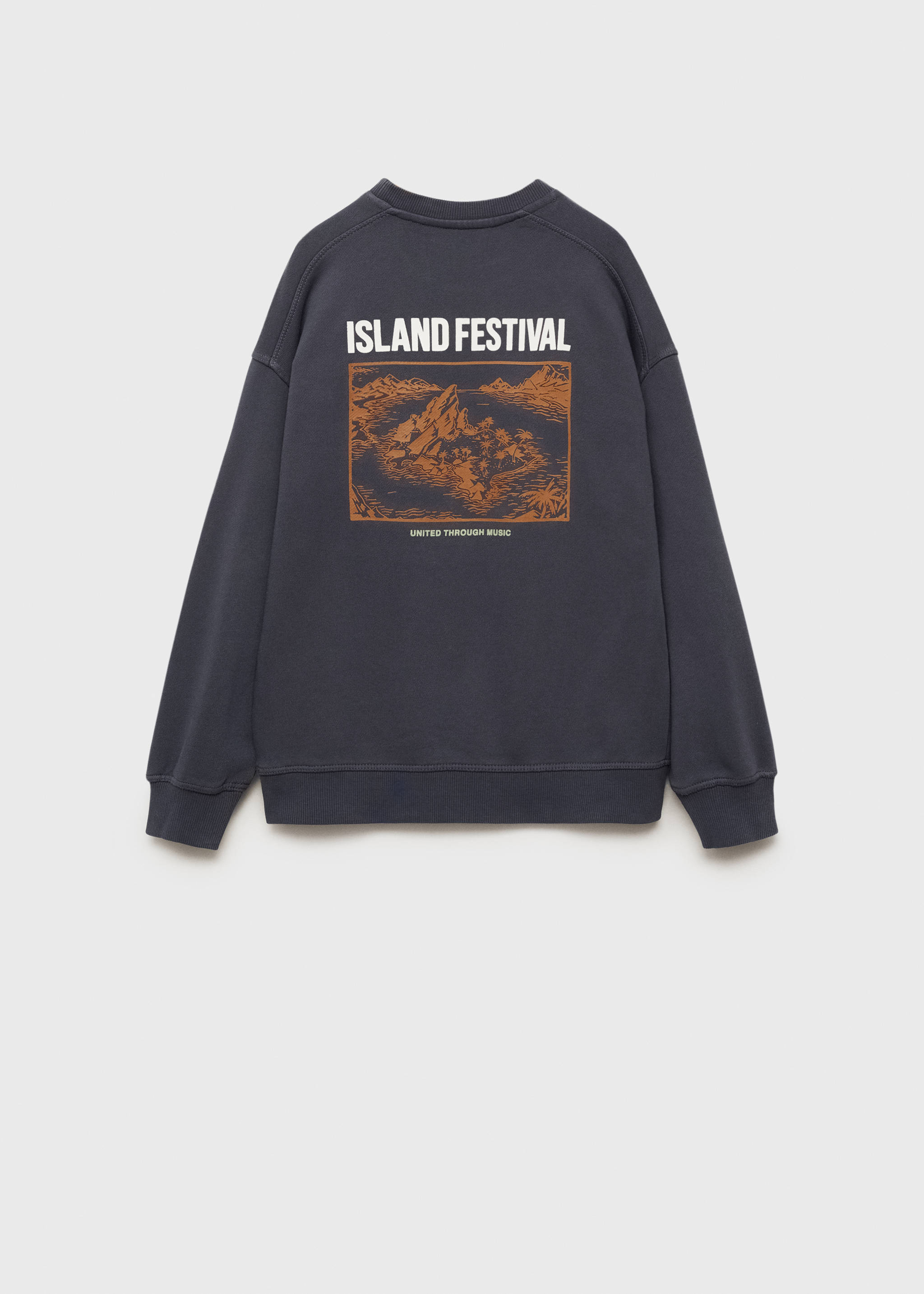 Хлопковый свитшот с карманом - Обратная сторона изделия