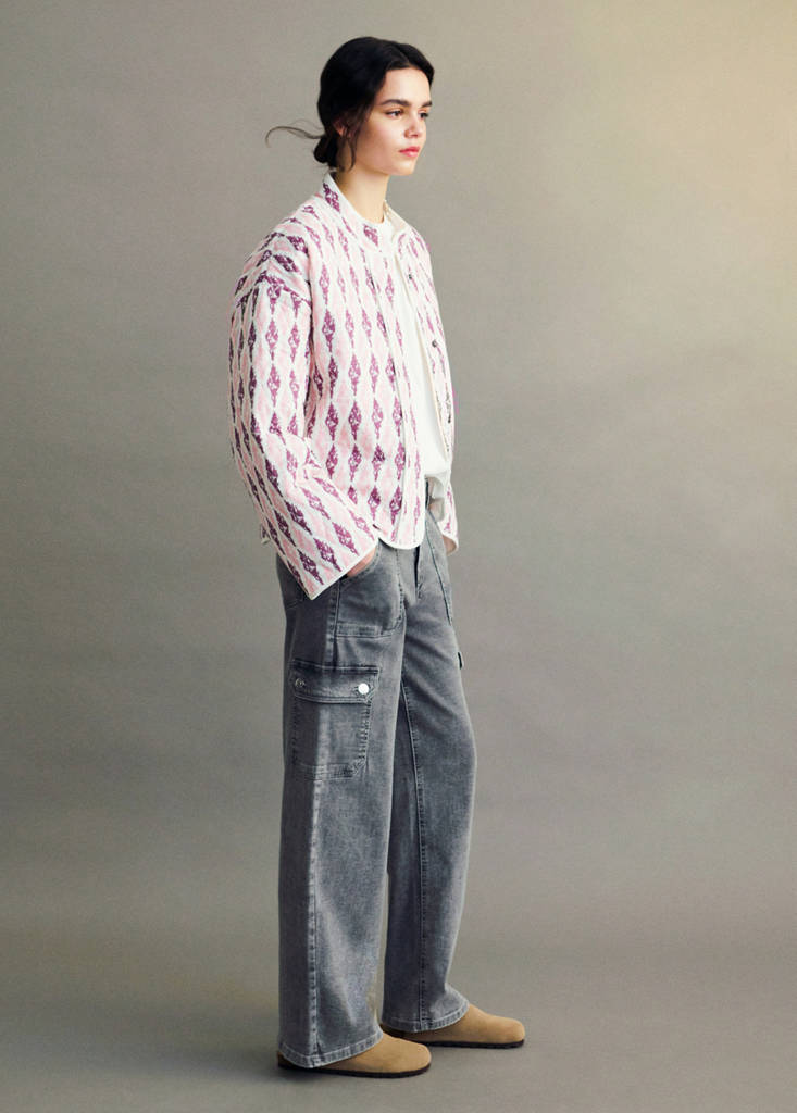 Quilted cotton jacket — Pastel Pink