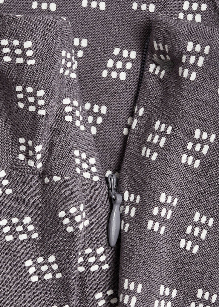 Long printed dress — Charcoal