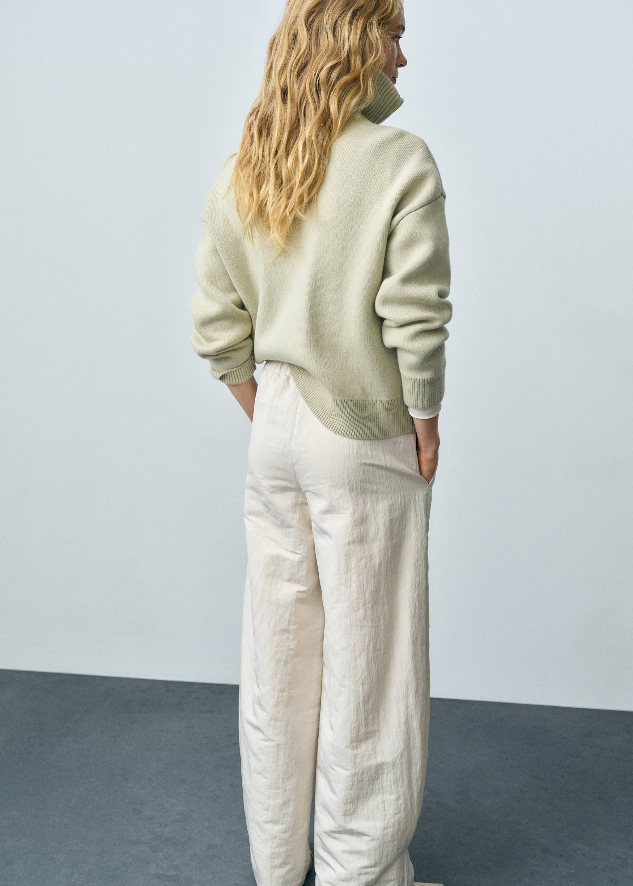 Wool-blend sweater with zip - Reverse of the article