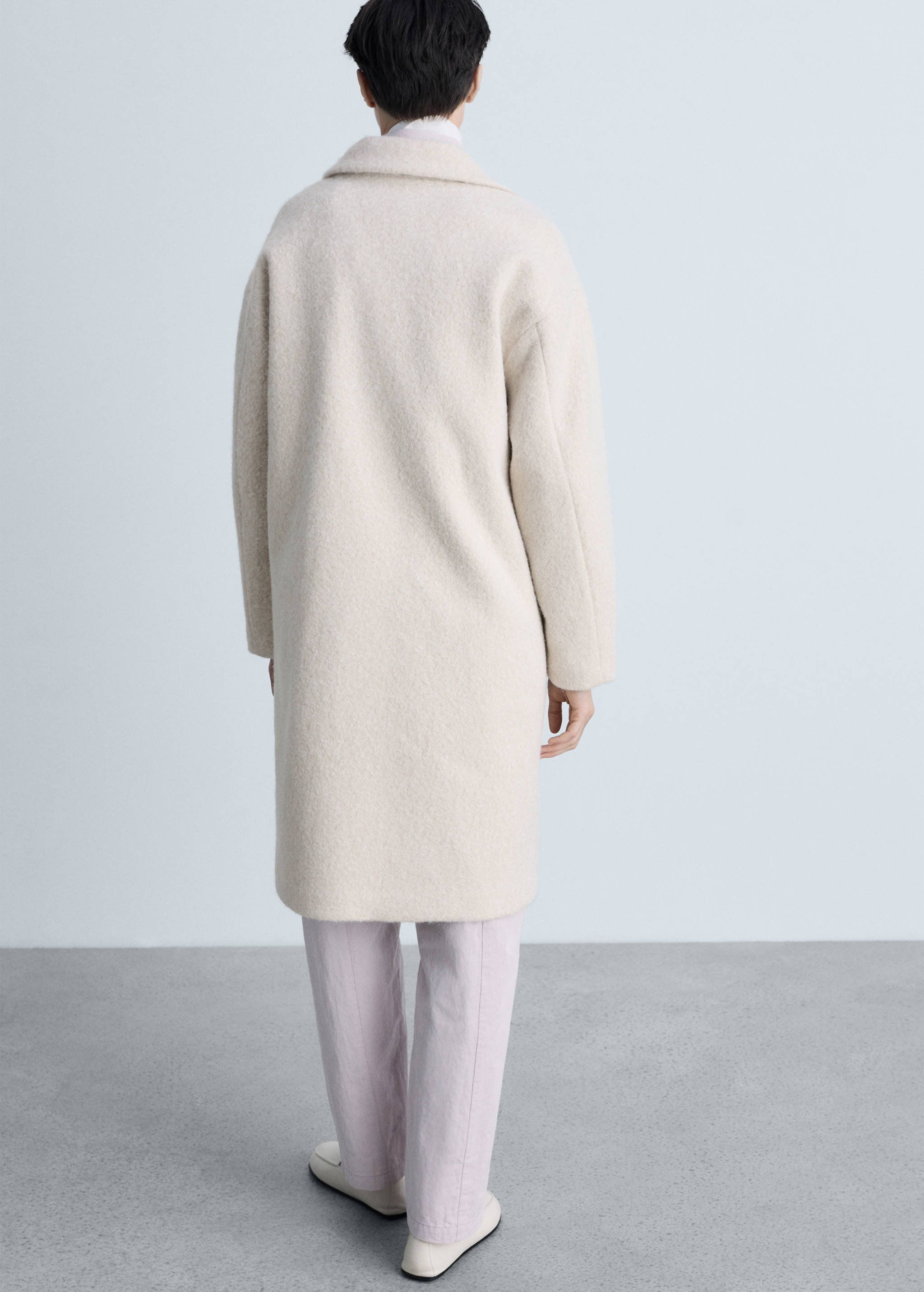 Oversized bouclé long coat - Reverse of the article