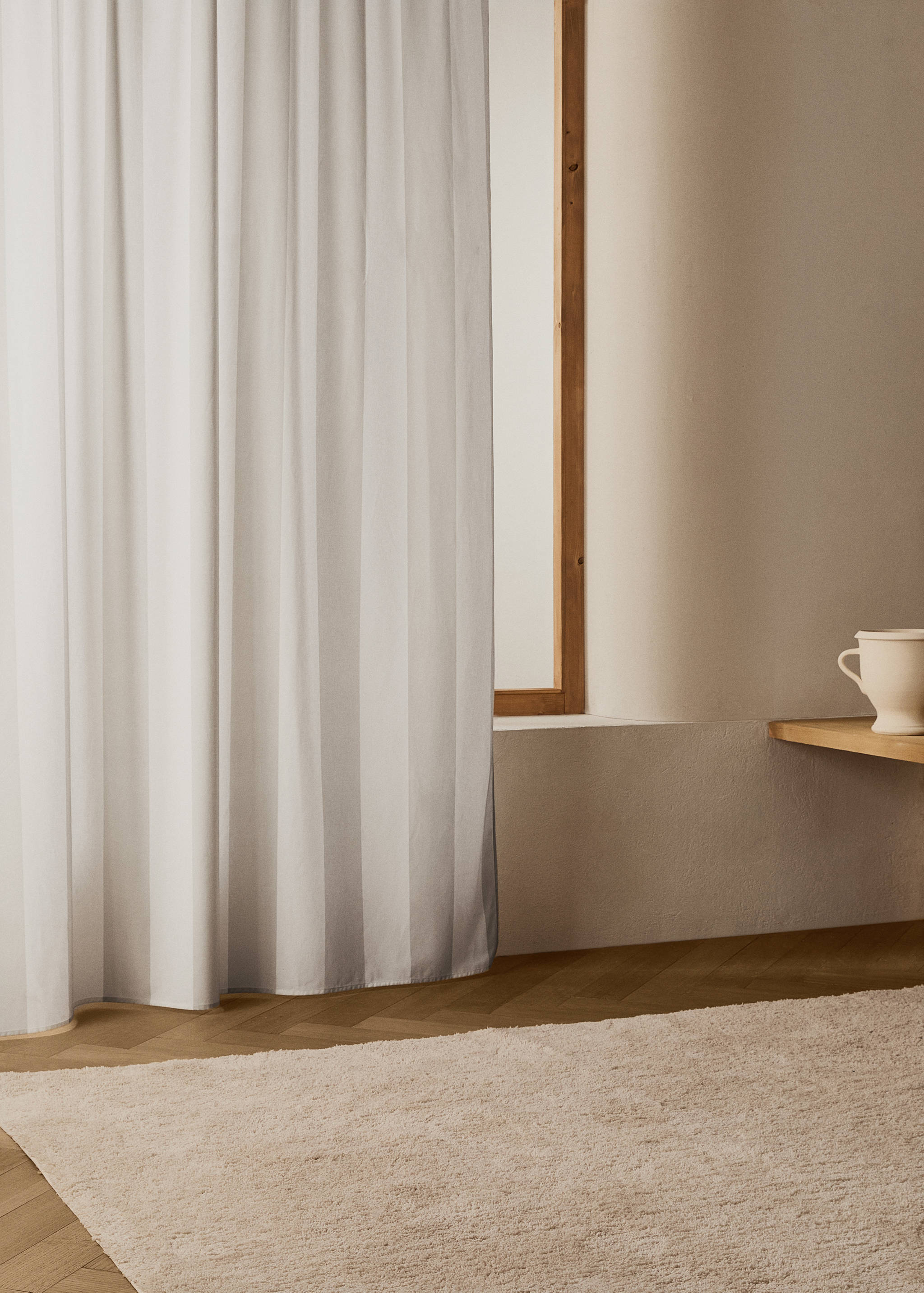 100% pamut, kétszínű csíkos, közepes homályosságú függöny - Általános sík