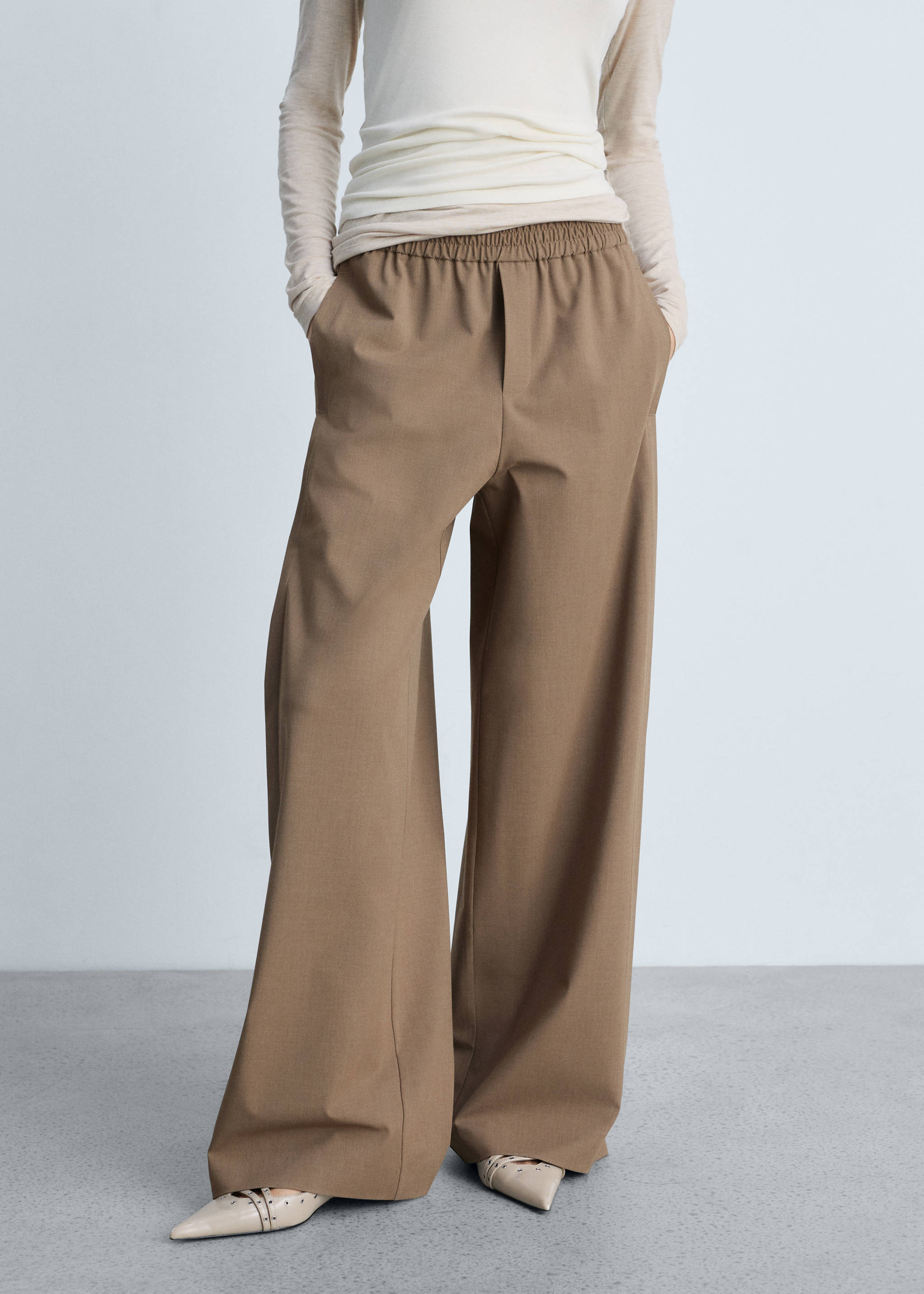 Wide leg jogger trousers - Medium plane