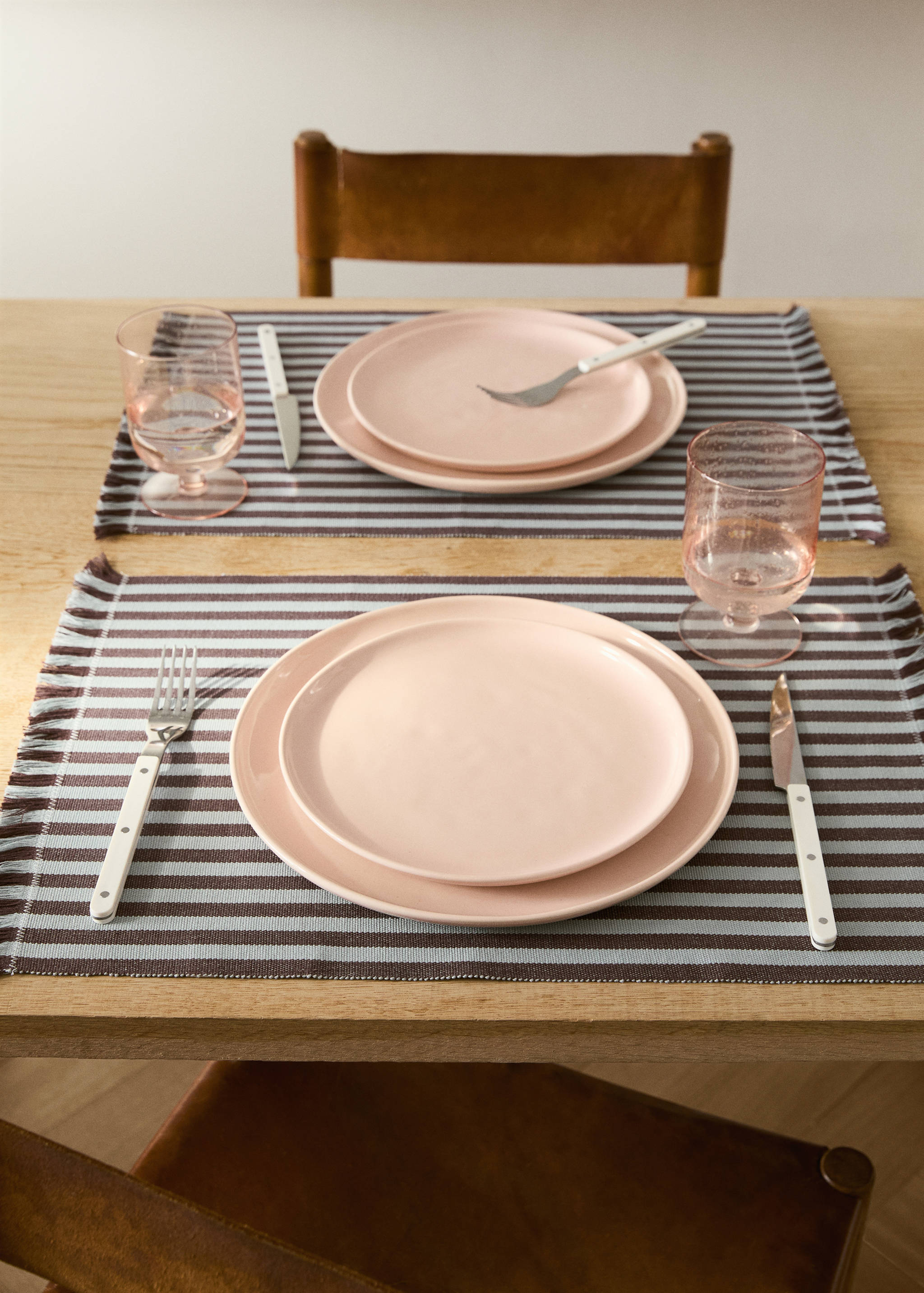 Cotton two-tone yarn-dyed striped placemat - General plane