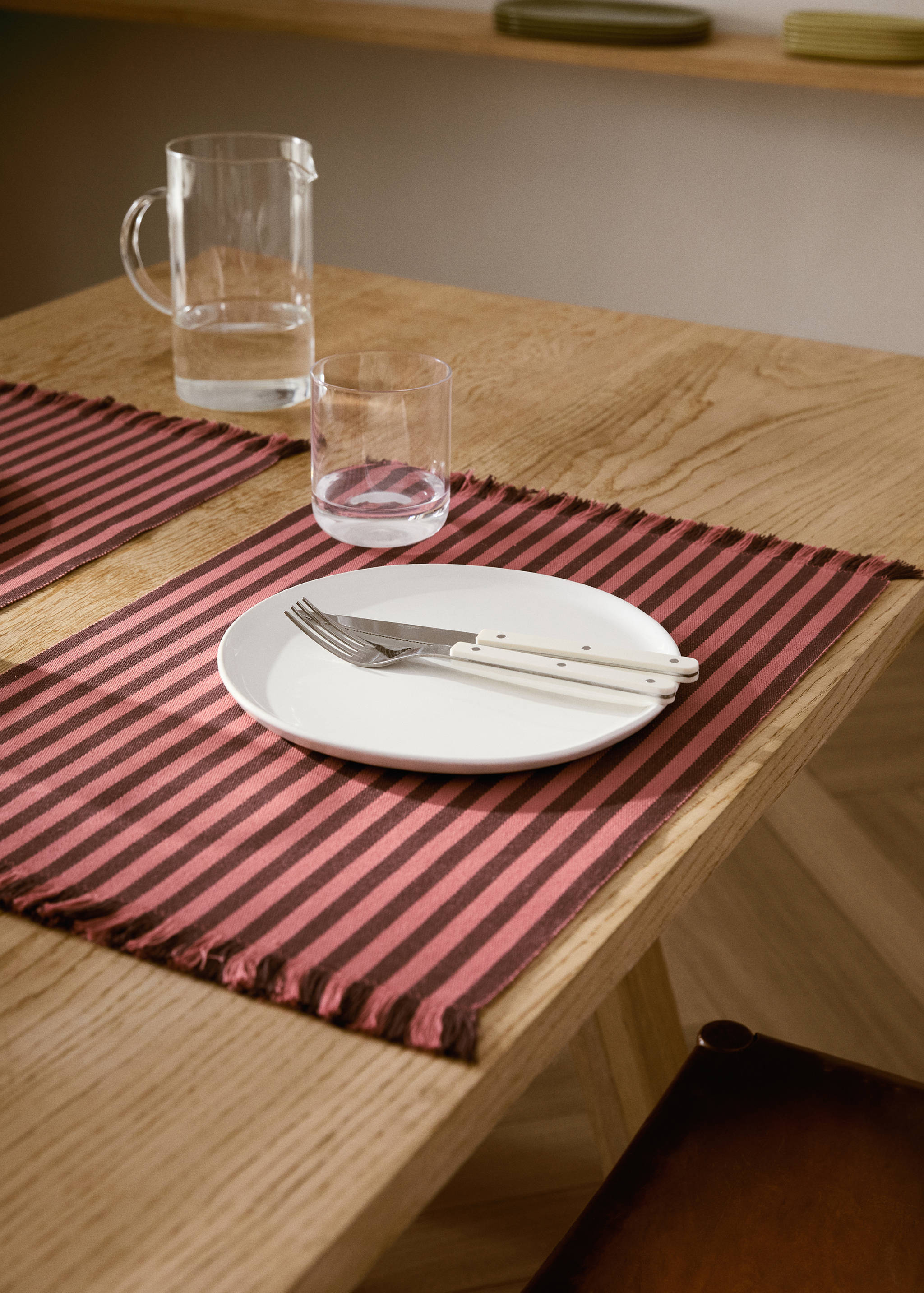 Cotton two-tone yarn-dyed striped placemat - General plane