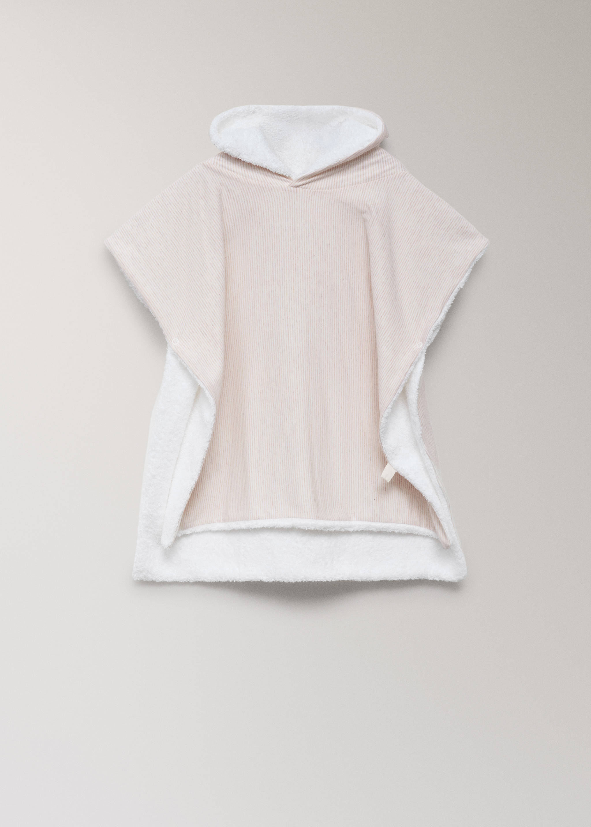 Badeponcho for barn i bomull med tofargede striper - Artikkel uten modell