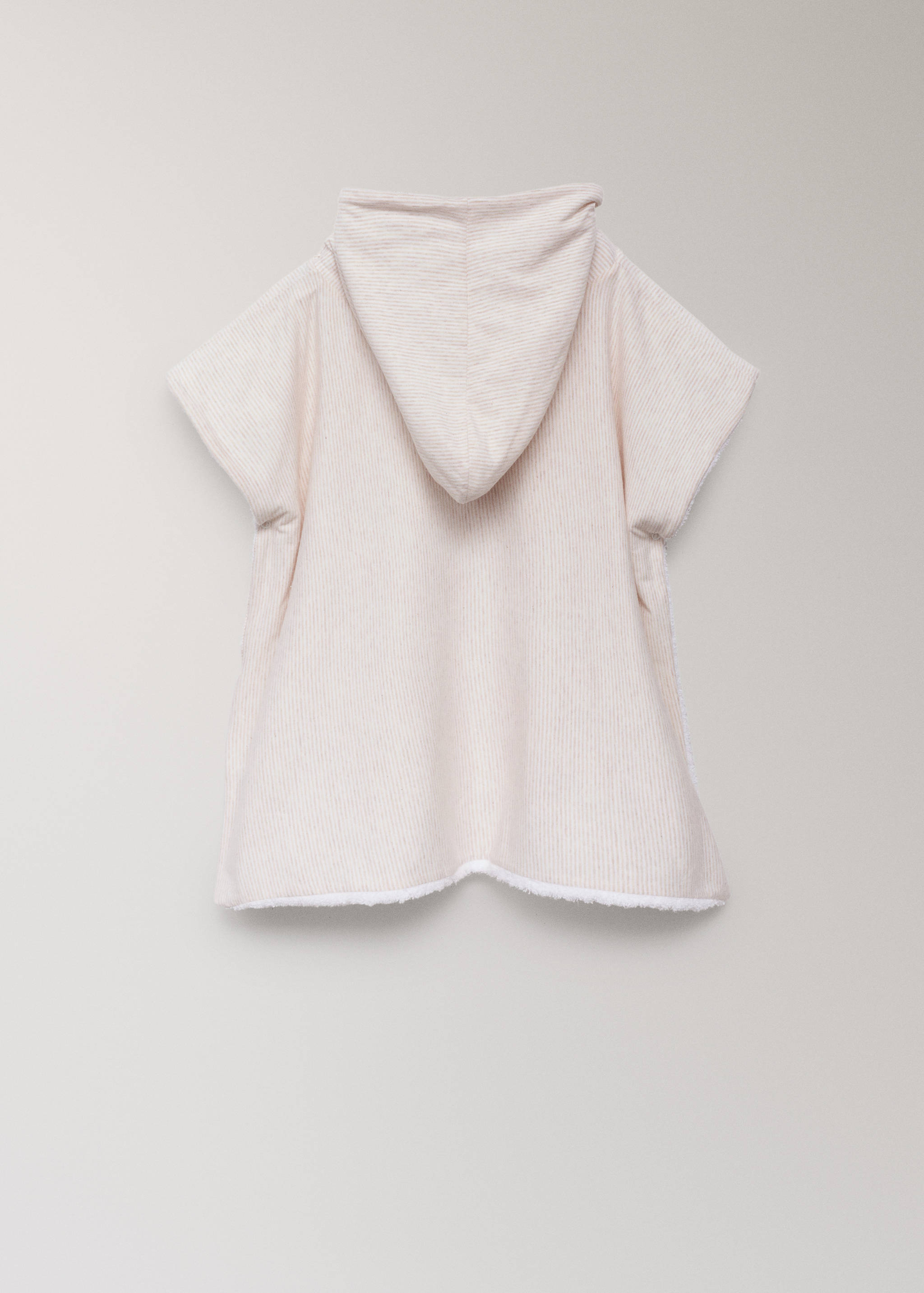 Badeponcho for barn i bomull med tofargede striper - Artikkeldetalj 1