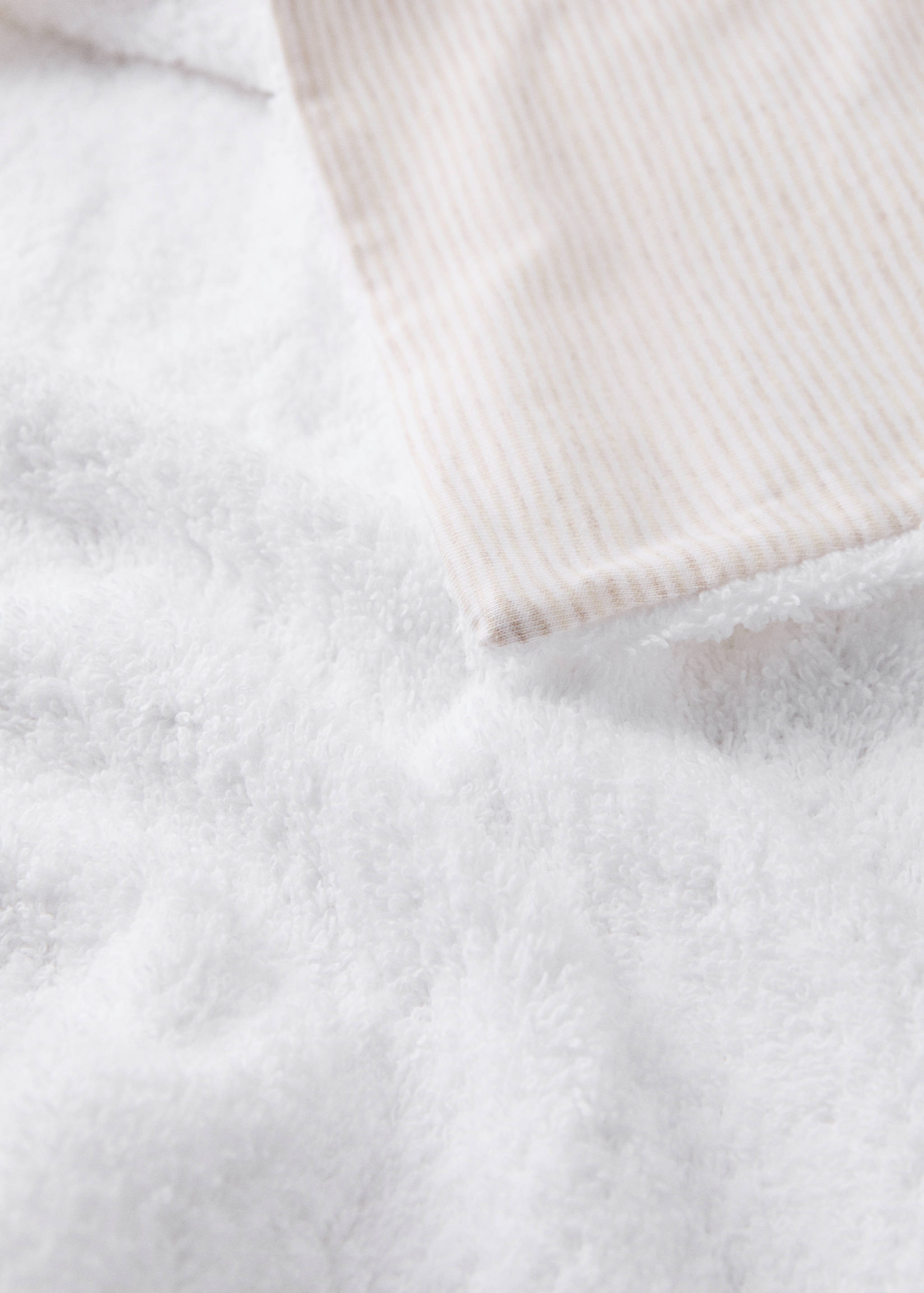 Badeponcho for barn i bomull med tofargede striper - Artikkeldetalj 2