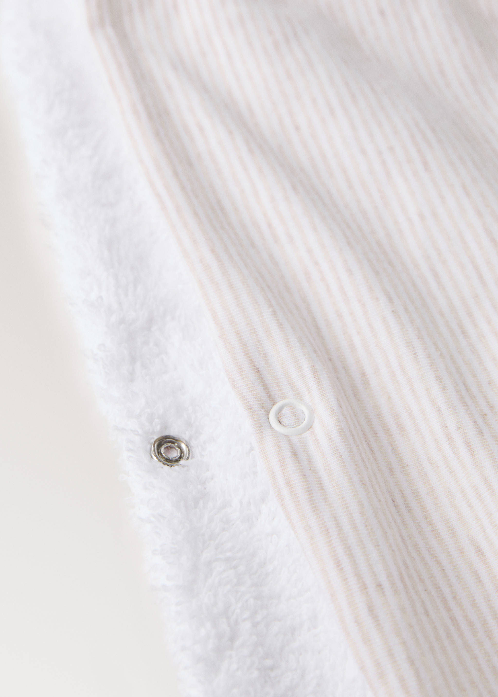 Badeponcho for barn i bomull med tofargede striper - Artikkeldetalj 3