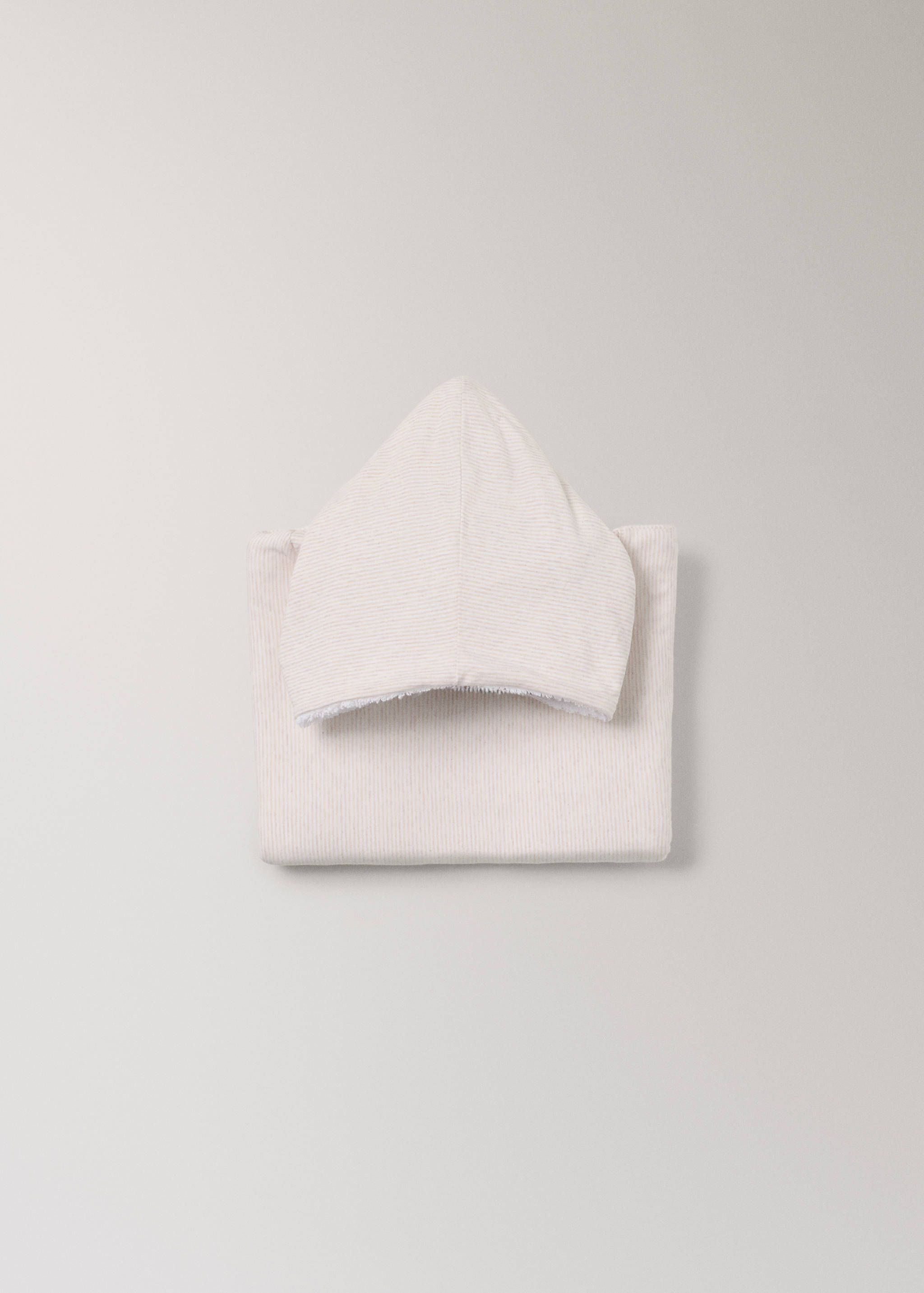 Badeponcho for barn i bomull med tofargede striper - Artikkeldetalj 4