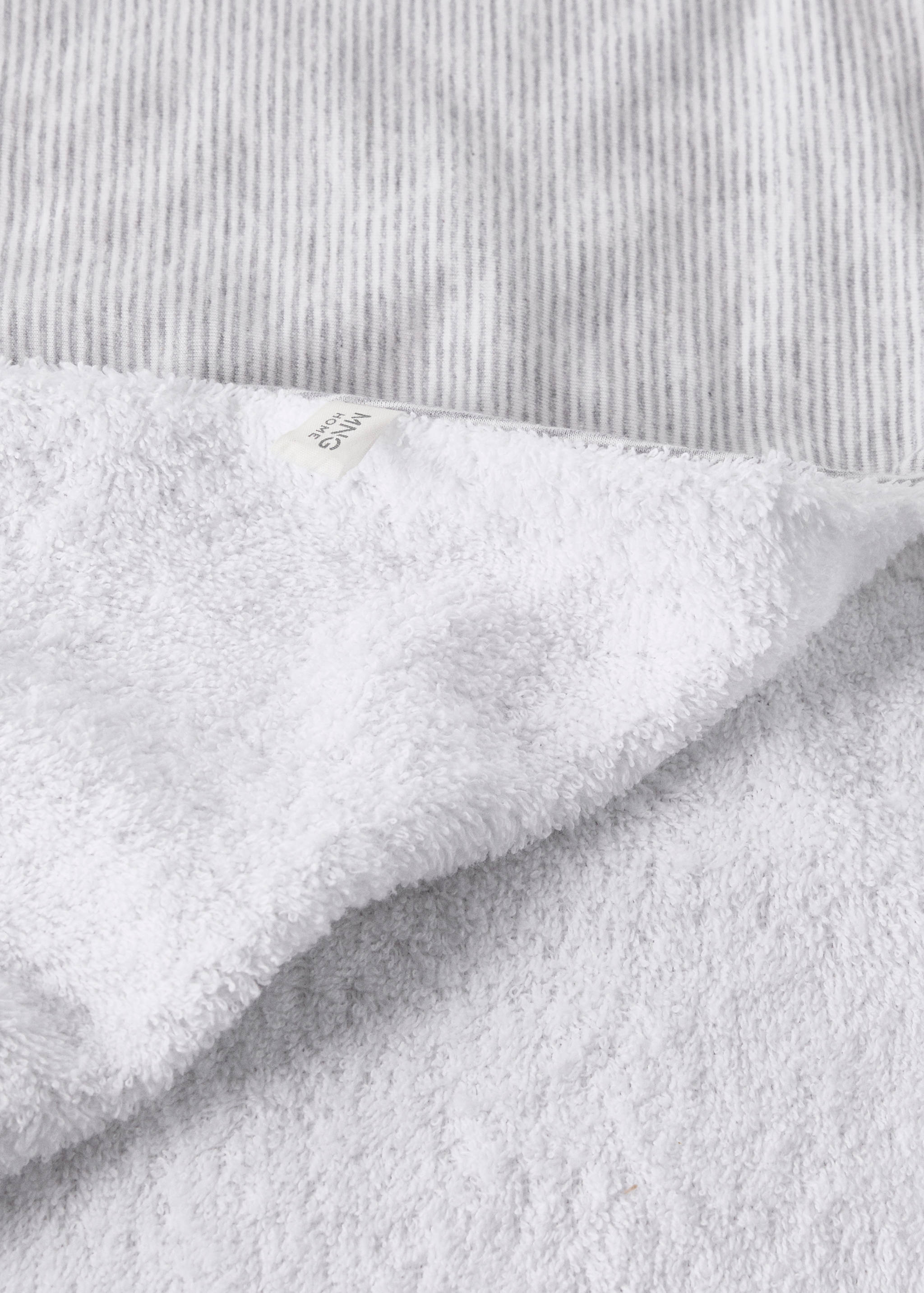 Badeponcho for barn i bomull med tofargede striper - Artikkeldetalj 3