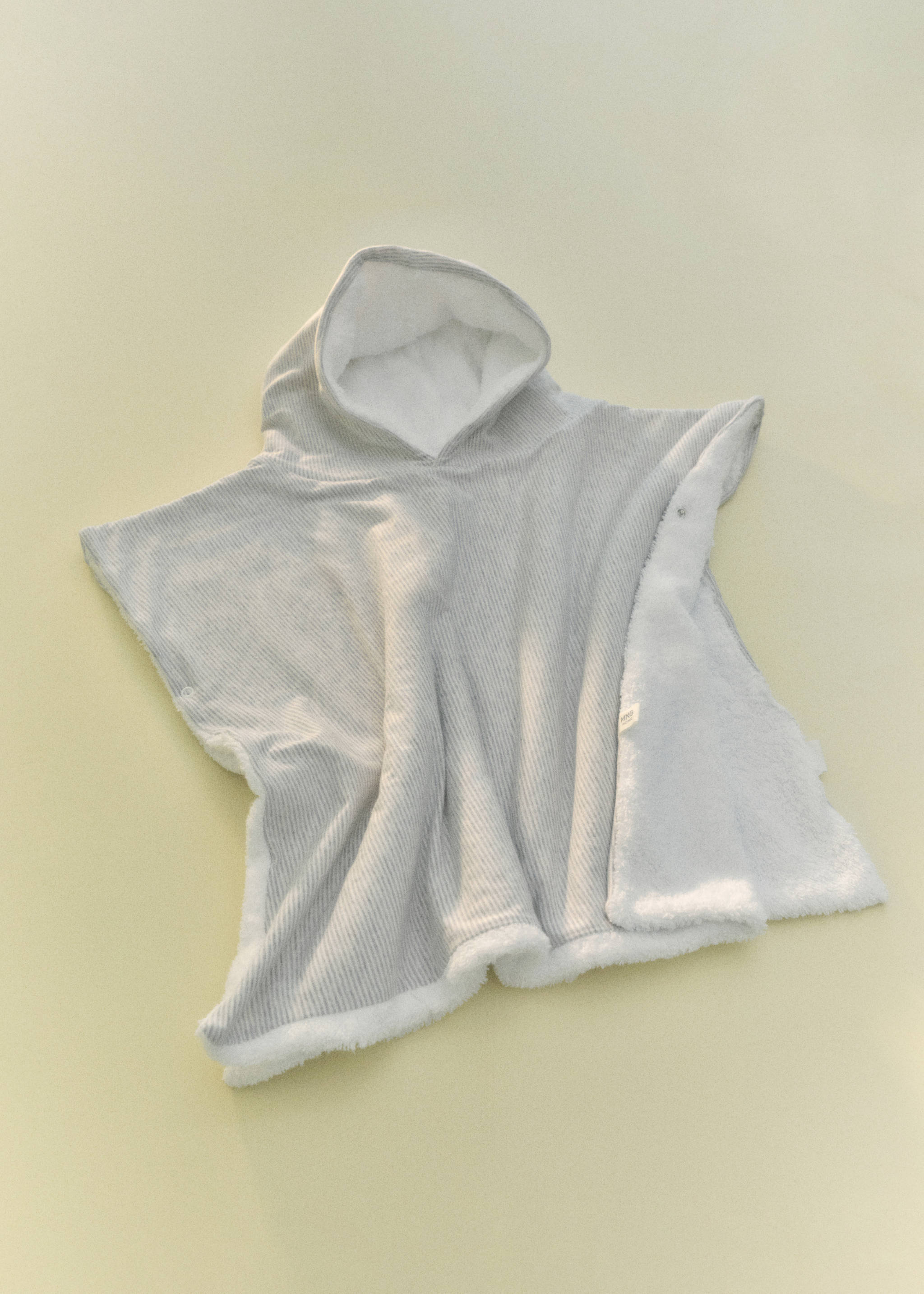 Badeponcho for barn i bomull med tofargede striper - Artikkeldetalj 6