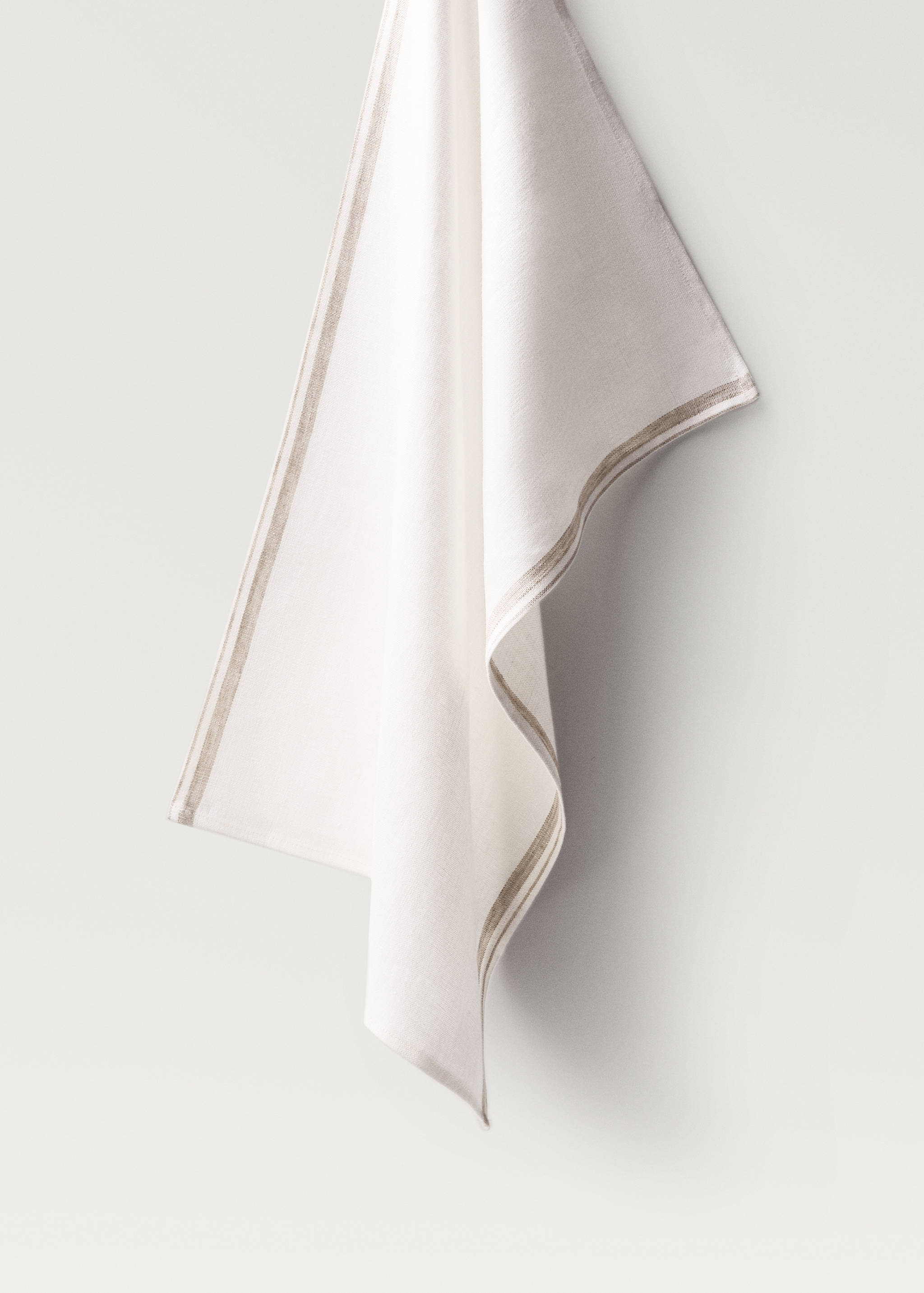 Linen dish cloth with stripes and dyed yarn - Article without model