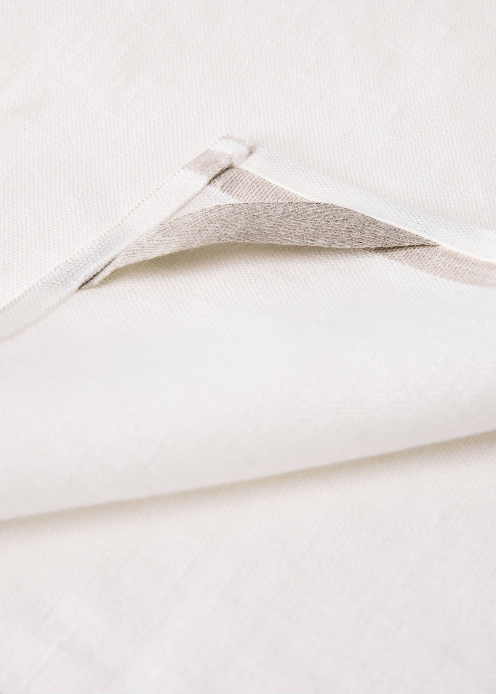 Paño cocina lino hilo tintado rayas - Detalle del artículo 2, Arena. Ref: 87083309-00.