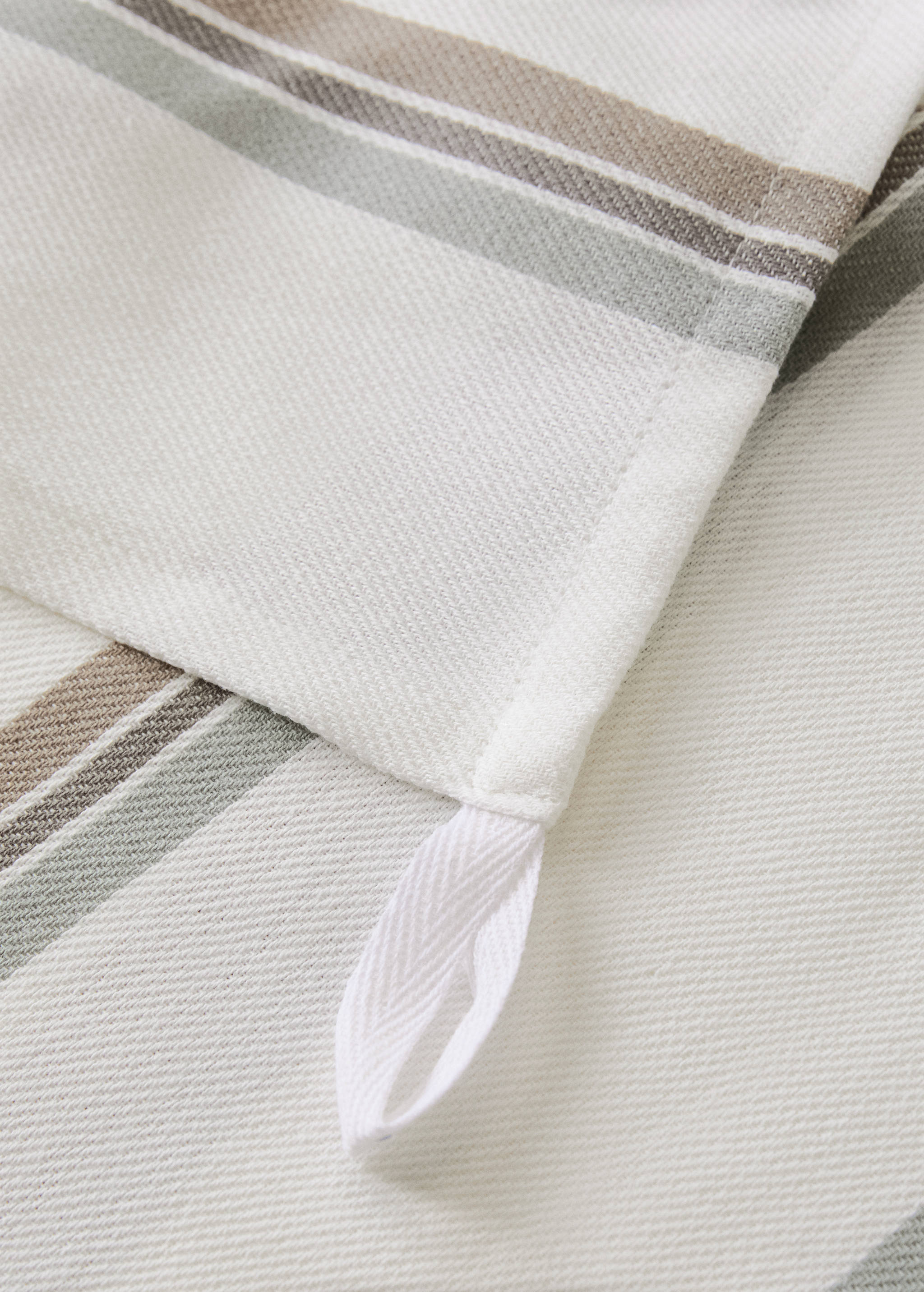 Küchentuch aus garngefärbter Baumwolle mit  Streifen - Detail des Artikels 2