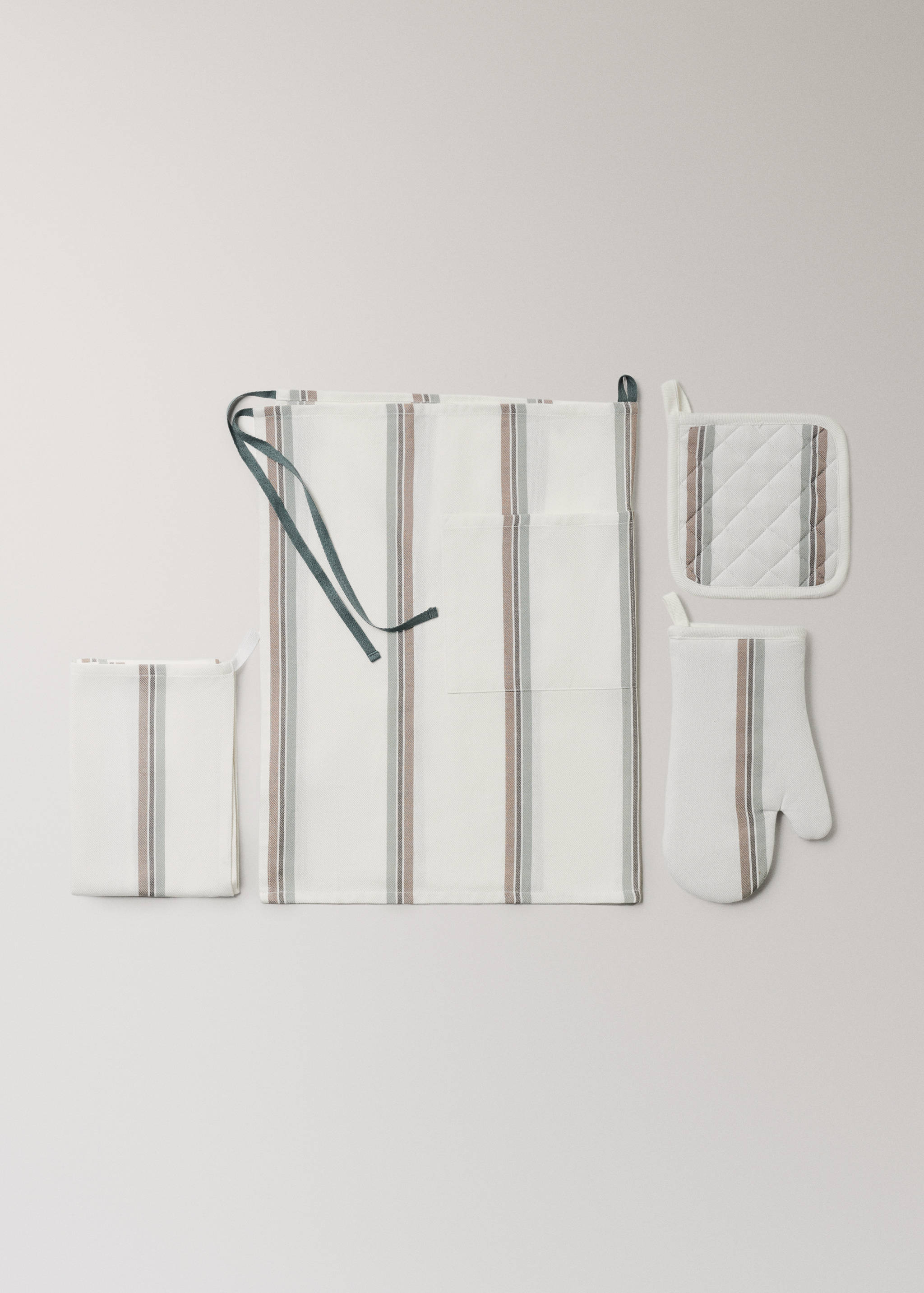 Küchentuch aus garngefärbter Baumwolle mit  Streifen - Detail des Artikels 3