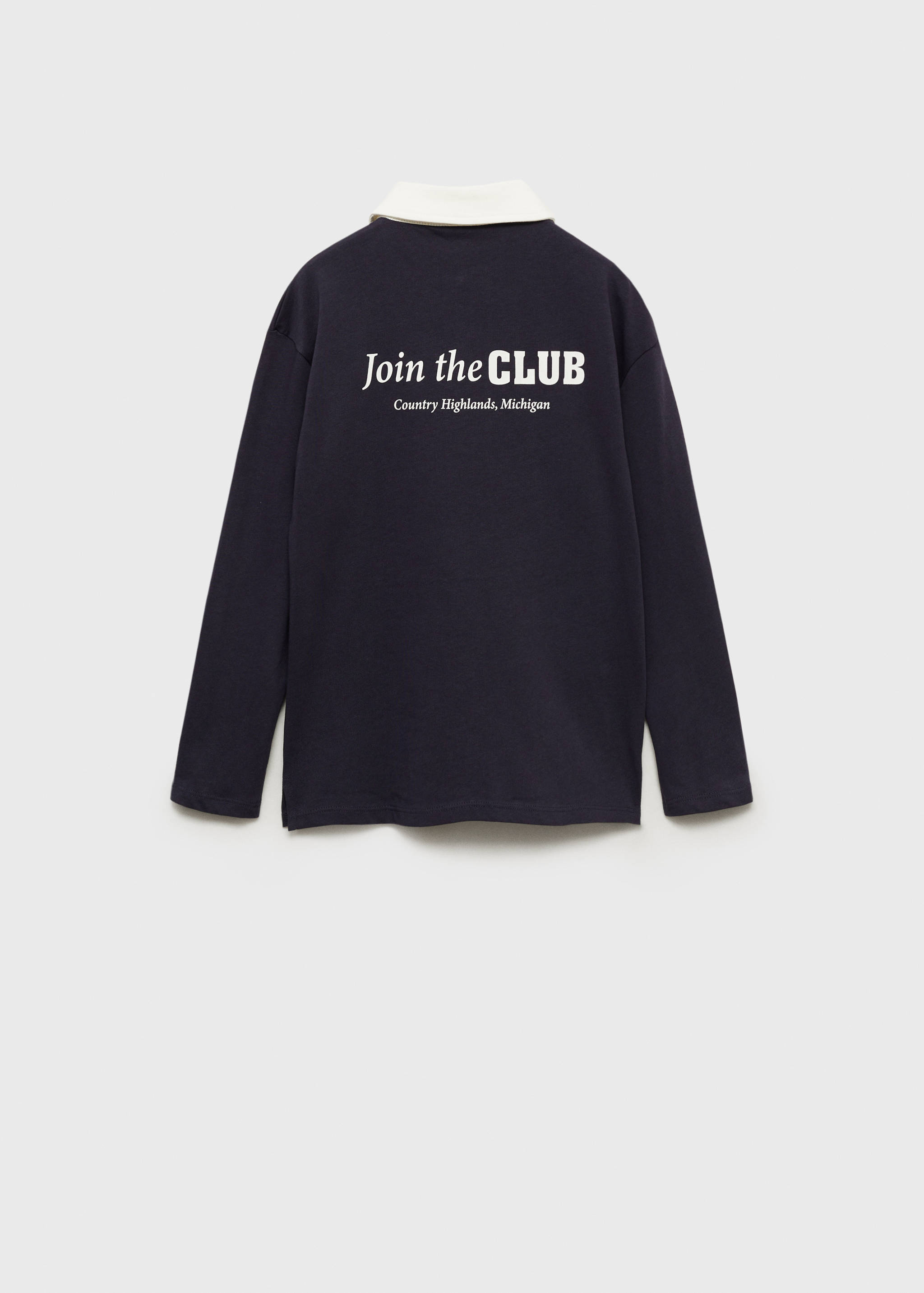 Contrasting neck cotton polo shirt - Reverse of the article