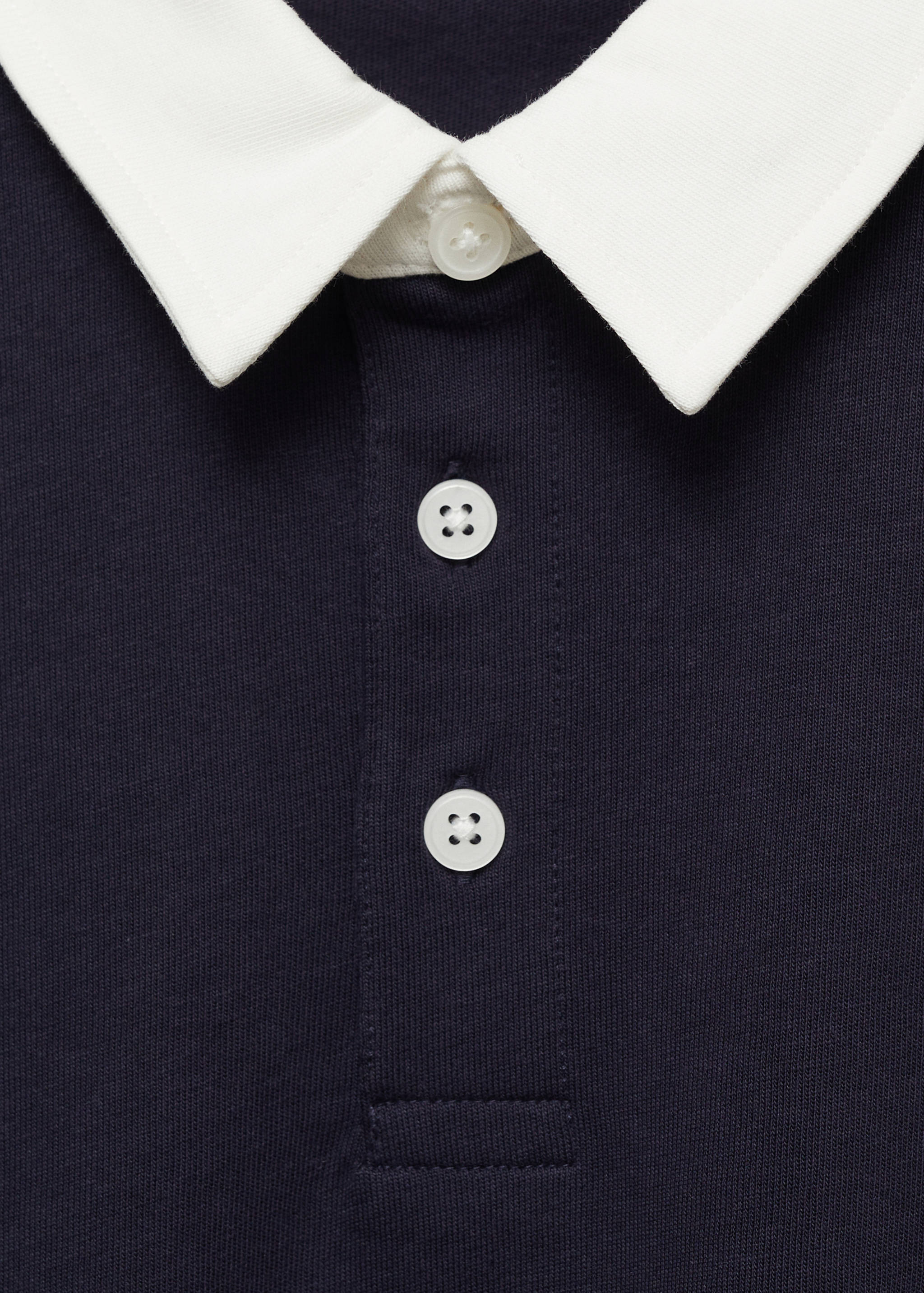 Contrasting neck cotton polo shirt - Details of the article 8