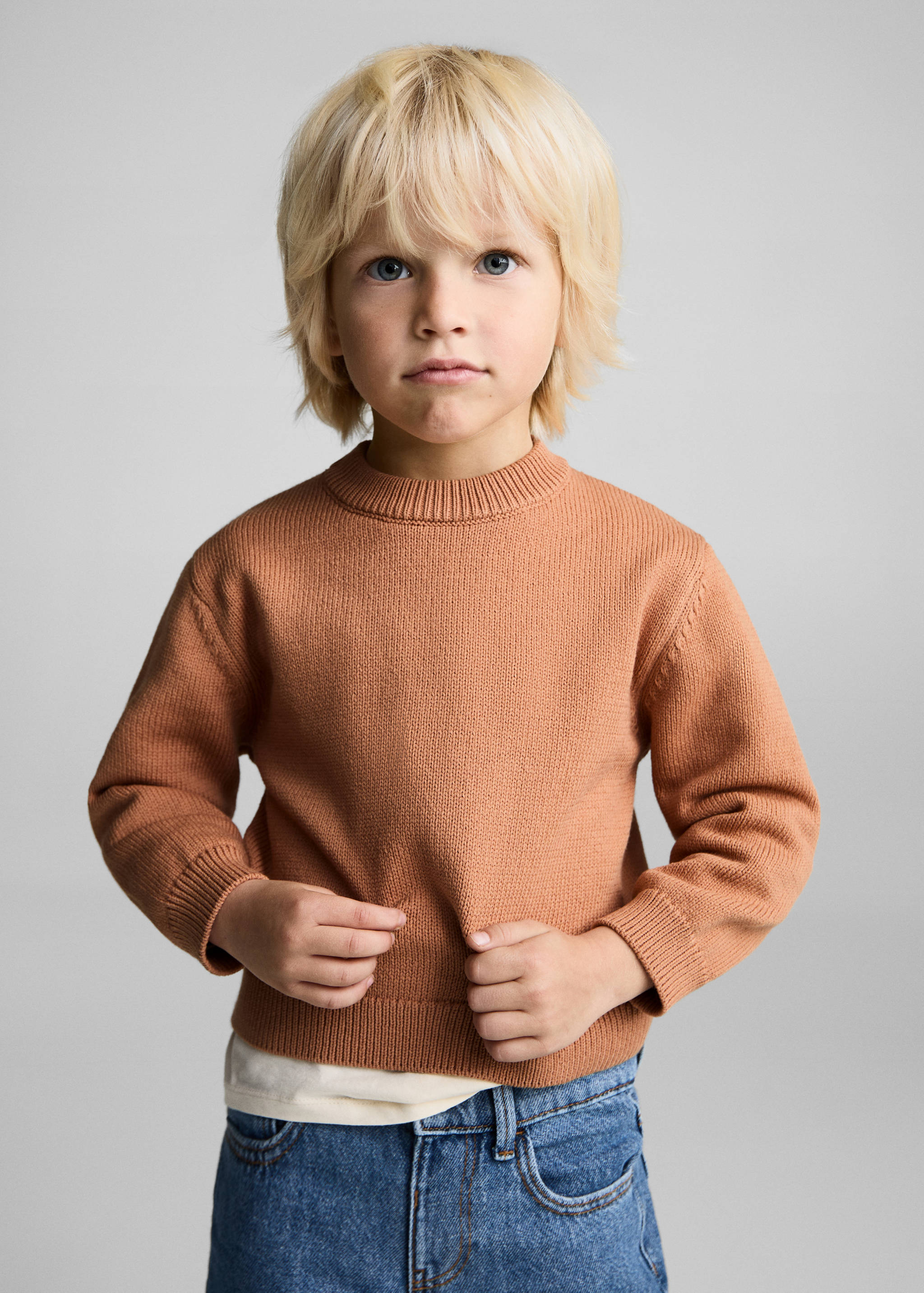 Knitted cotton sweater - Medium plane