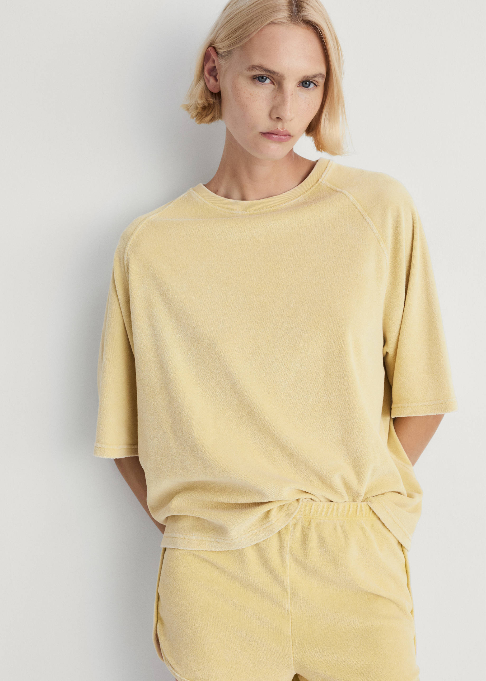 Overdyed terry cotton t-shirt - Medium plane