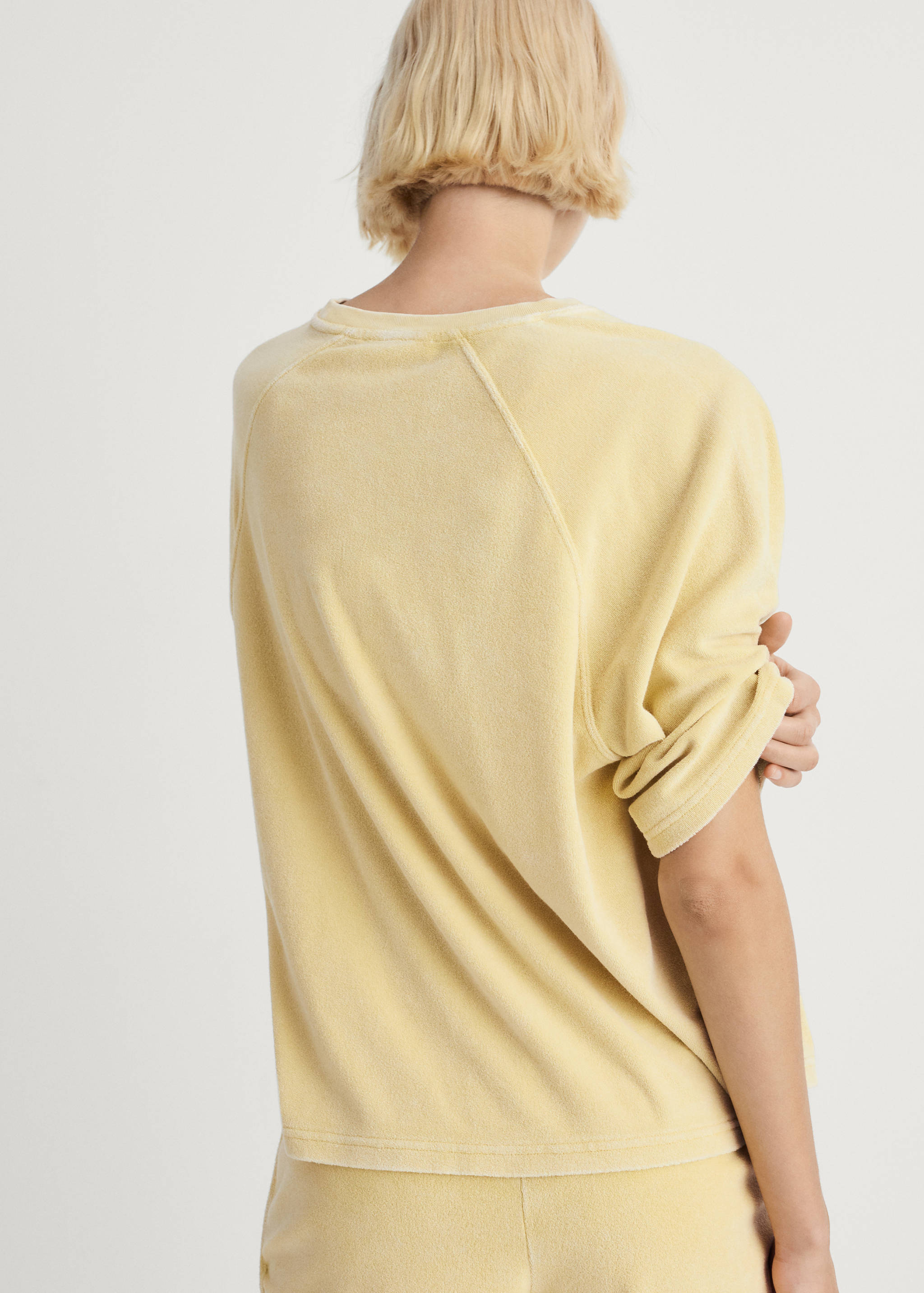Overdyed terry cotton t-shirt - Reverse of the article