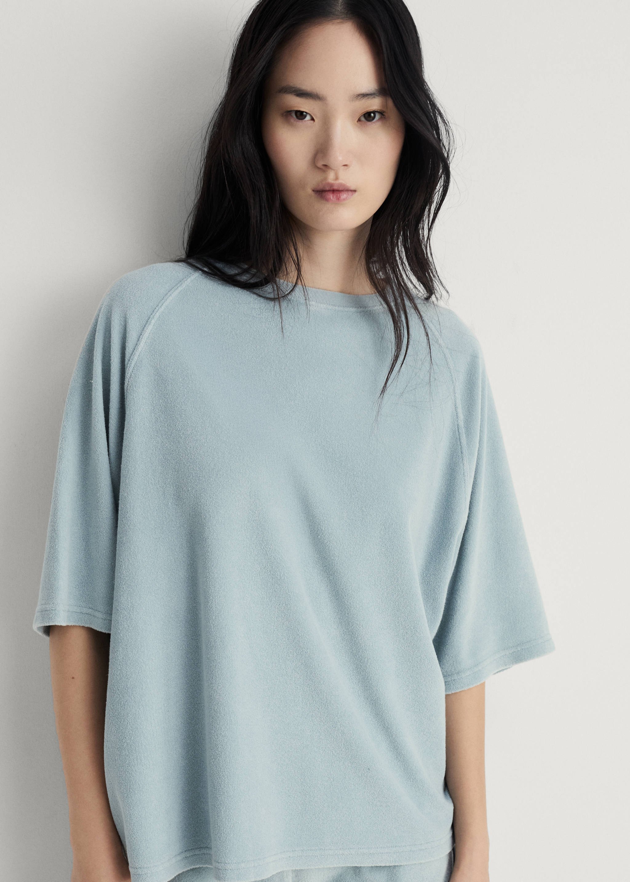 Overdyed terry cotton t-shirt - Medium plane