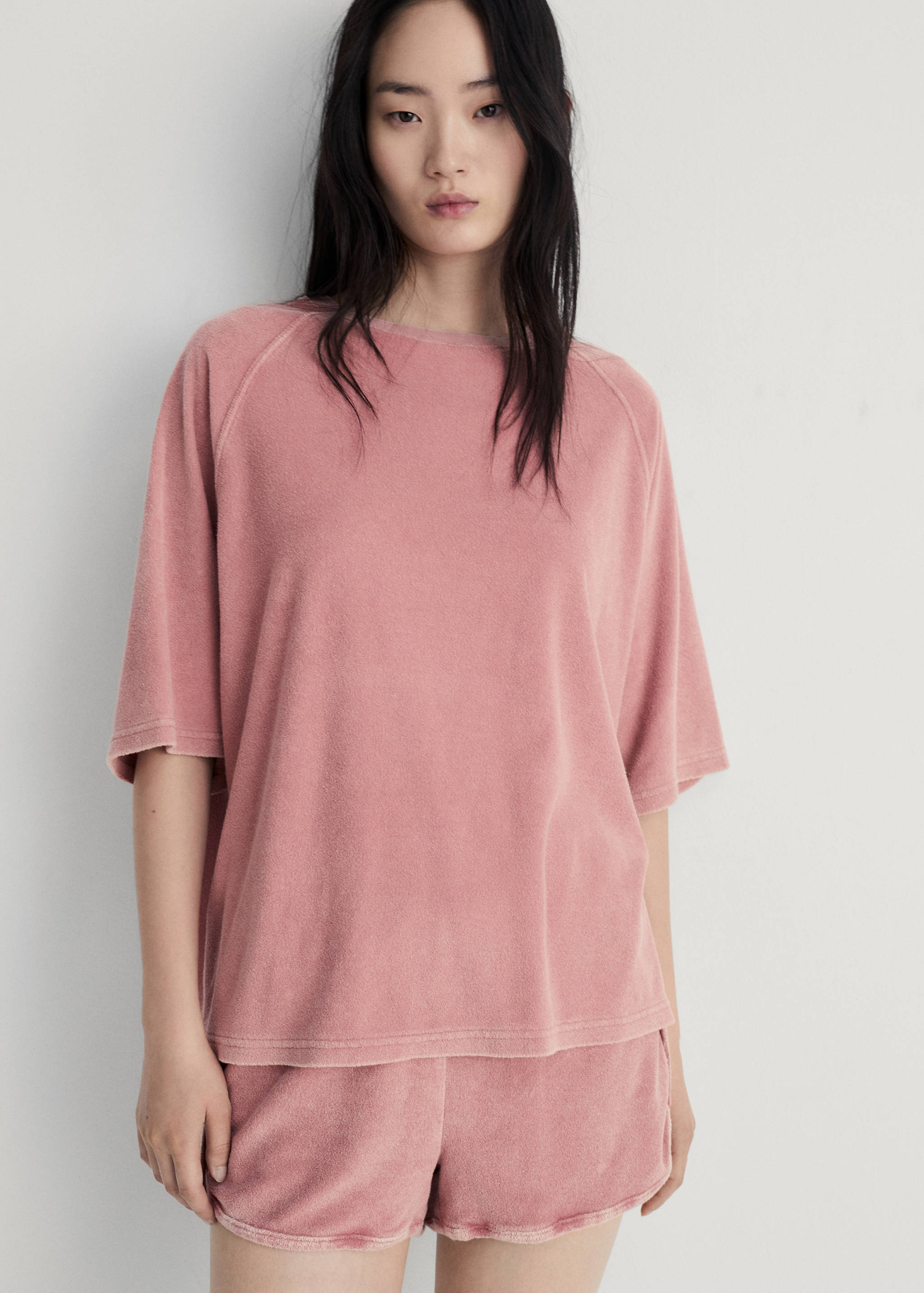 Overdyed terry cotton t-shirt - Medium plane