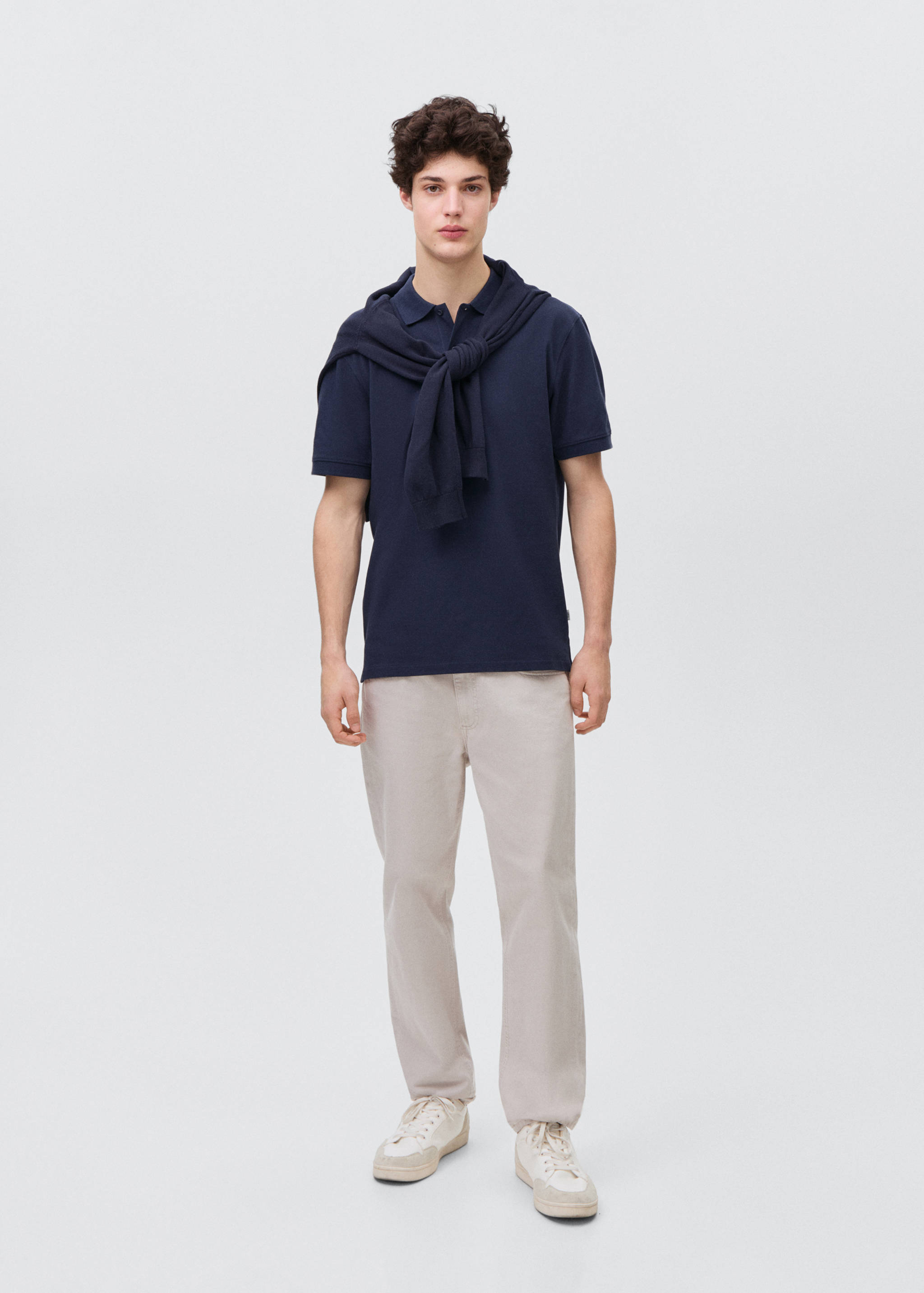 Cotton piqué polo shirt - General plane