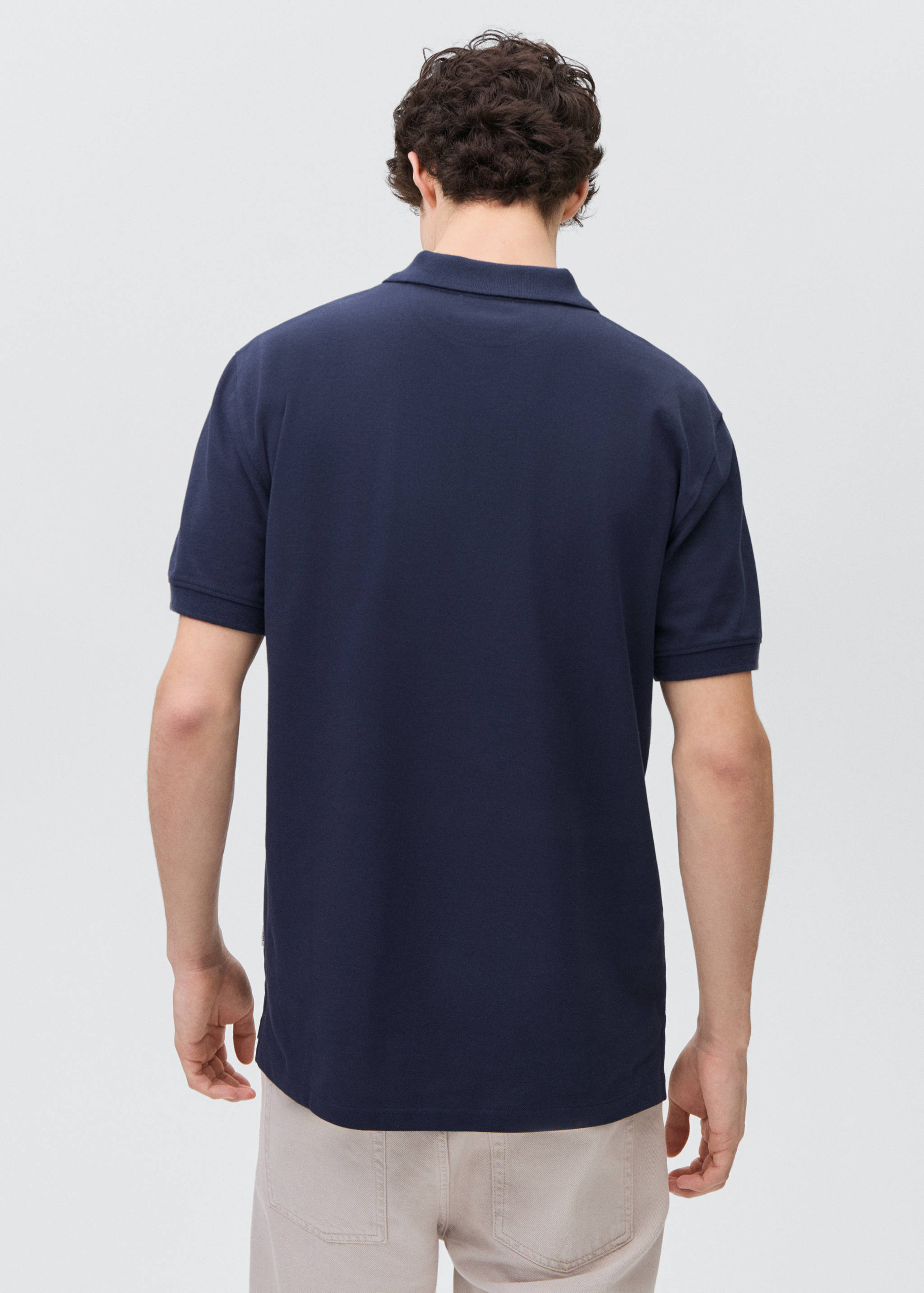 Cotton piqué polo shirt - Reverse of the article