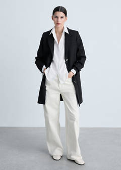 Cotton midi-coat with buttons — Black 2