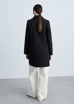 Cotton midi-coat with buttons — Black 3